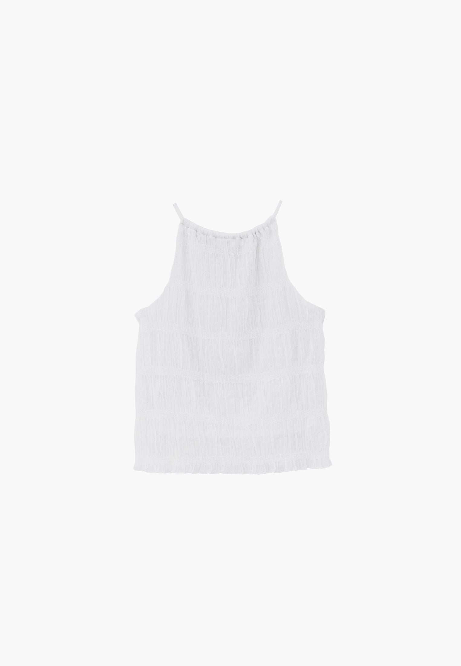 Sleeveless Halter Neck Blouse - WHITE