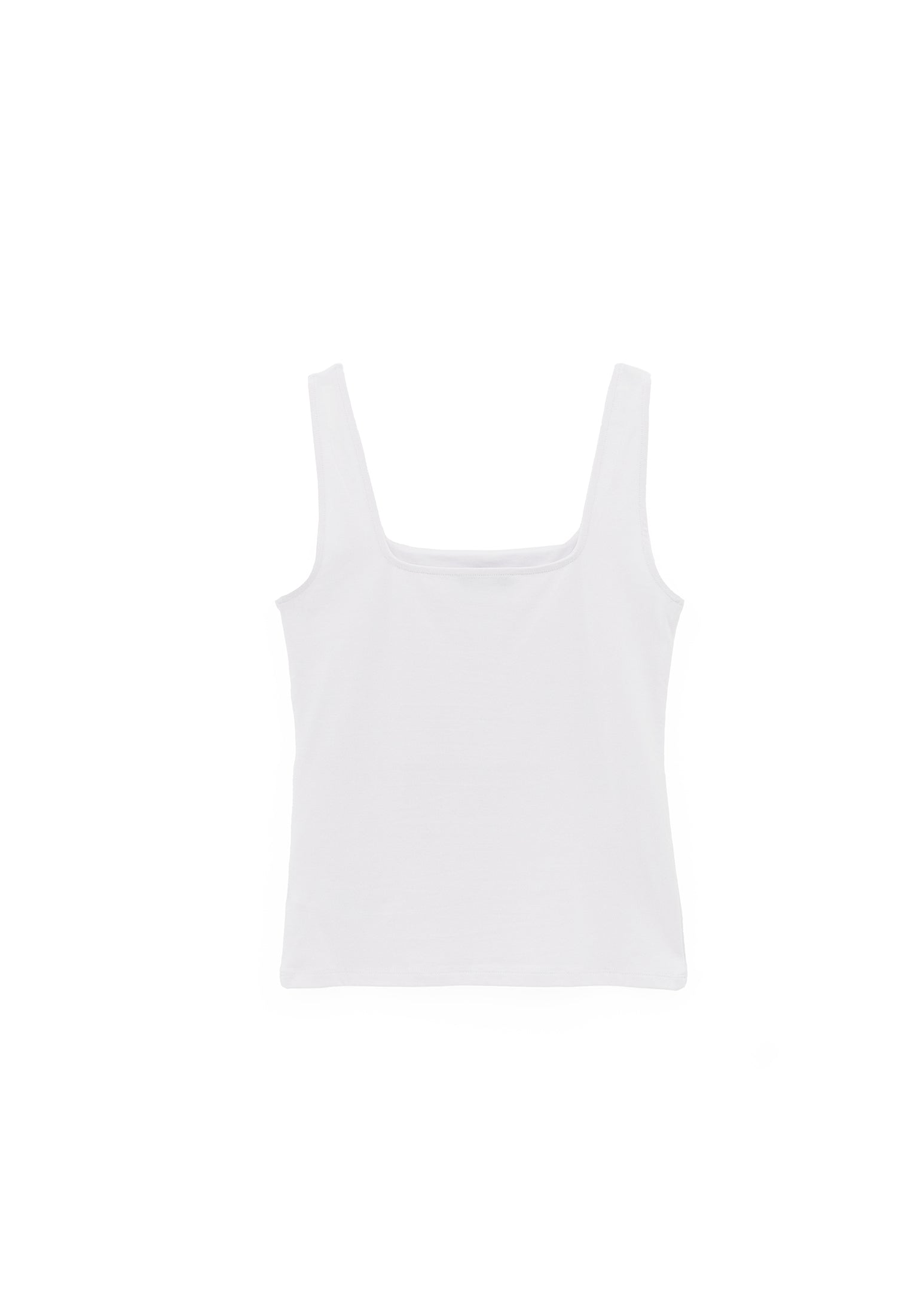 Square Neck Bodycon Tank Top - WHITE