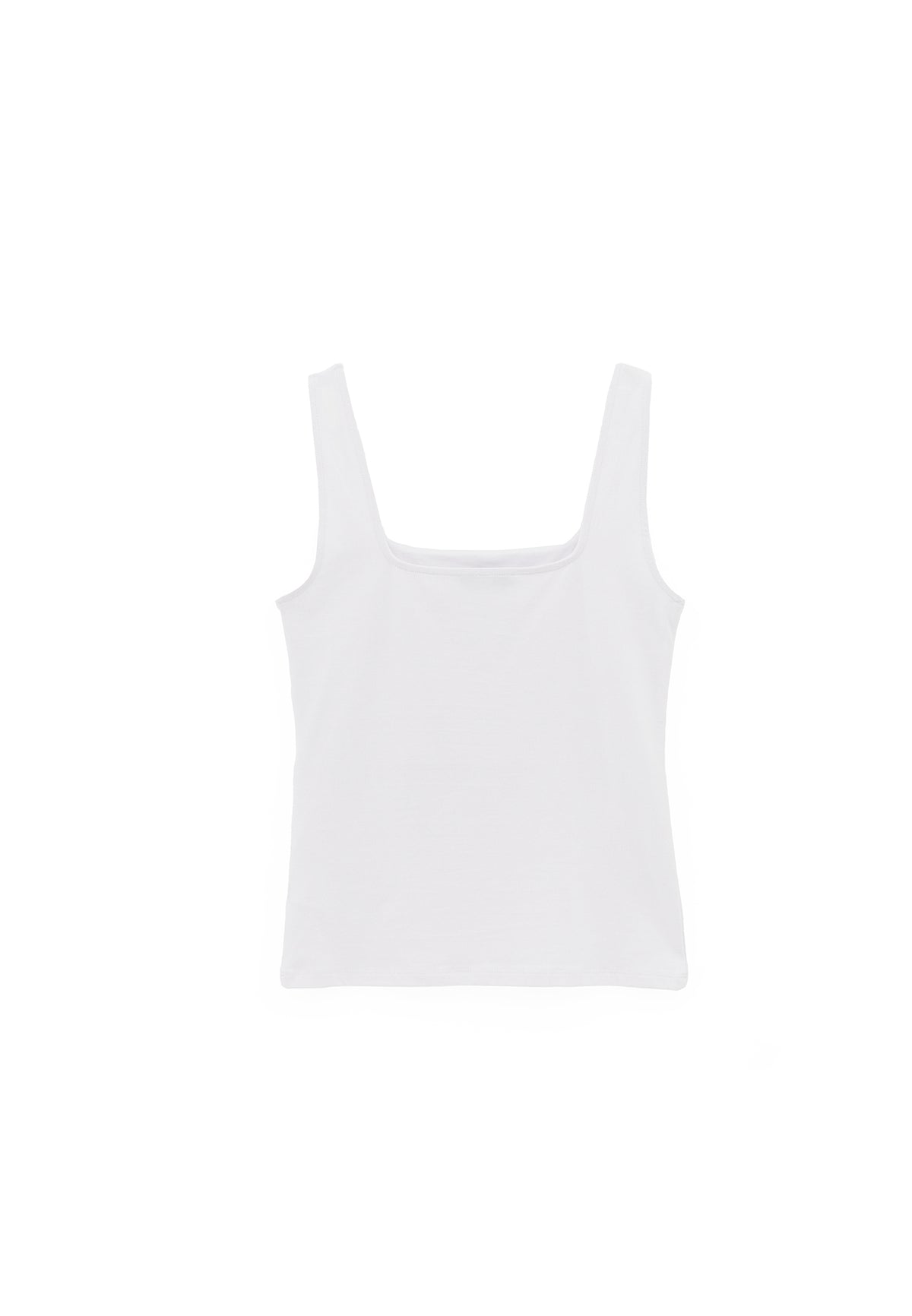 Square Neck Bodycon Tank Top - WHITE