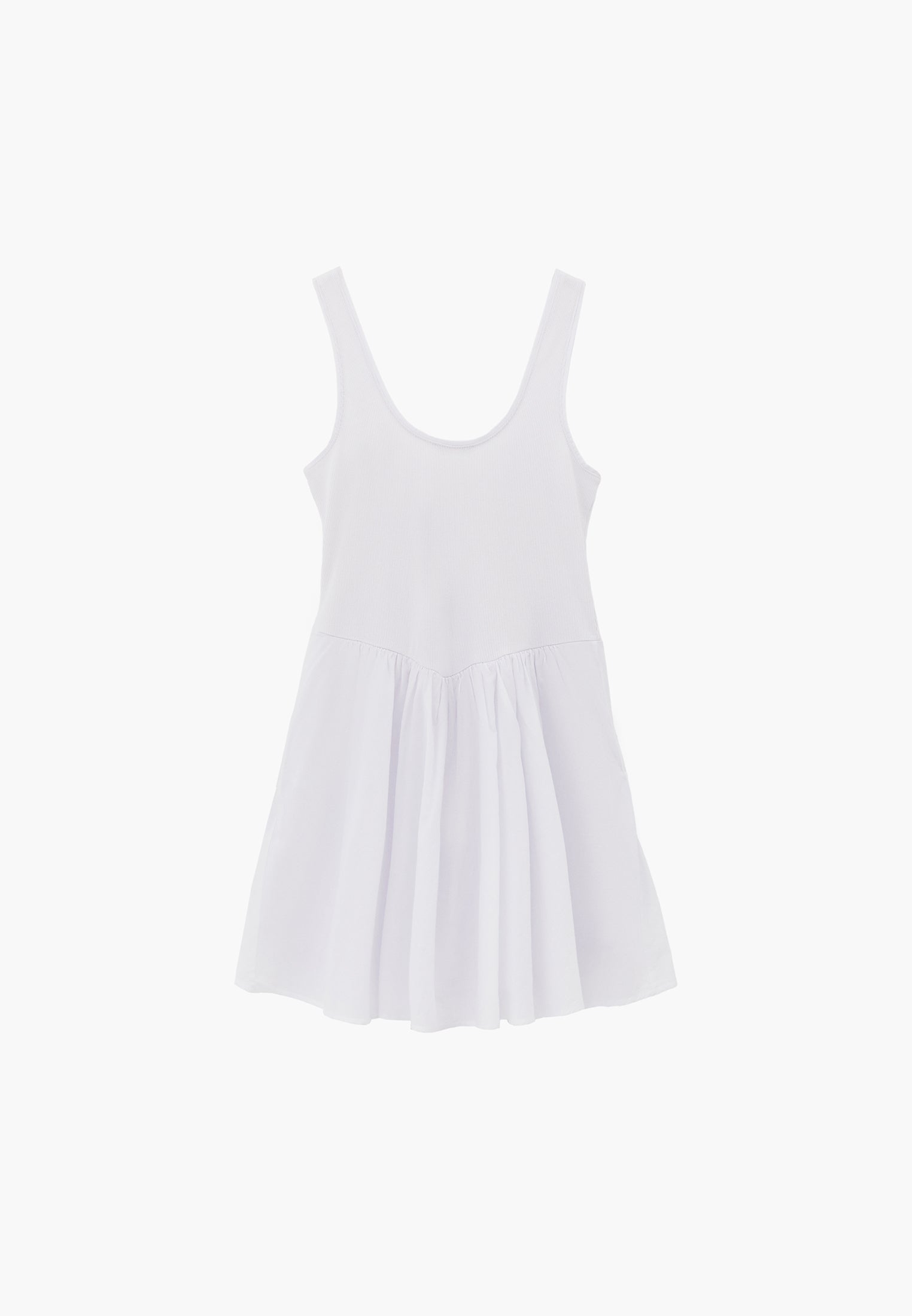 Ruched Sleeveless Short Dress - WHITE