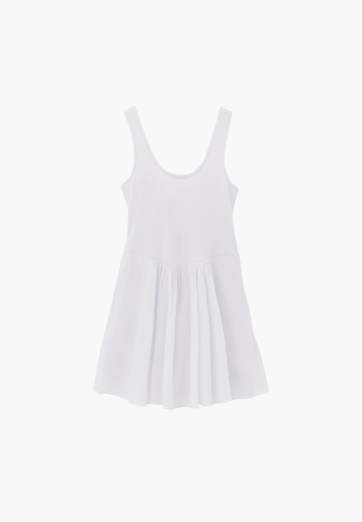 Ruched Sleeveless Short Dress - WHITE