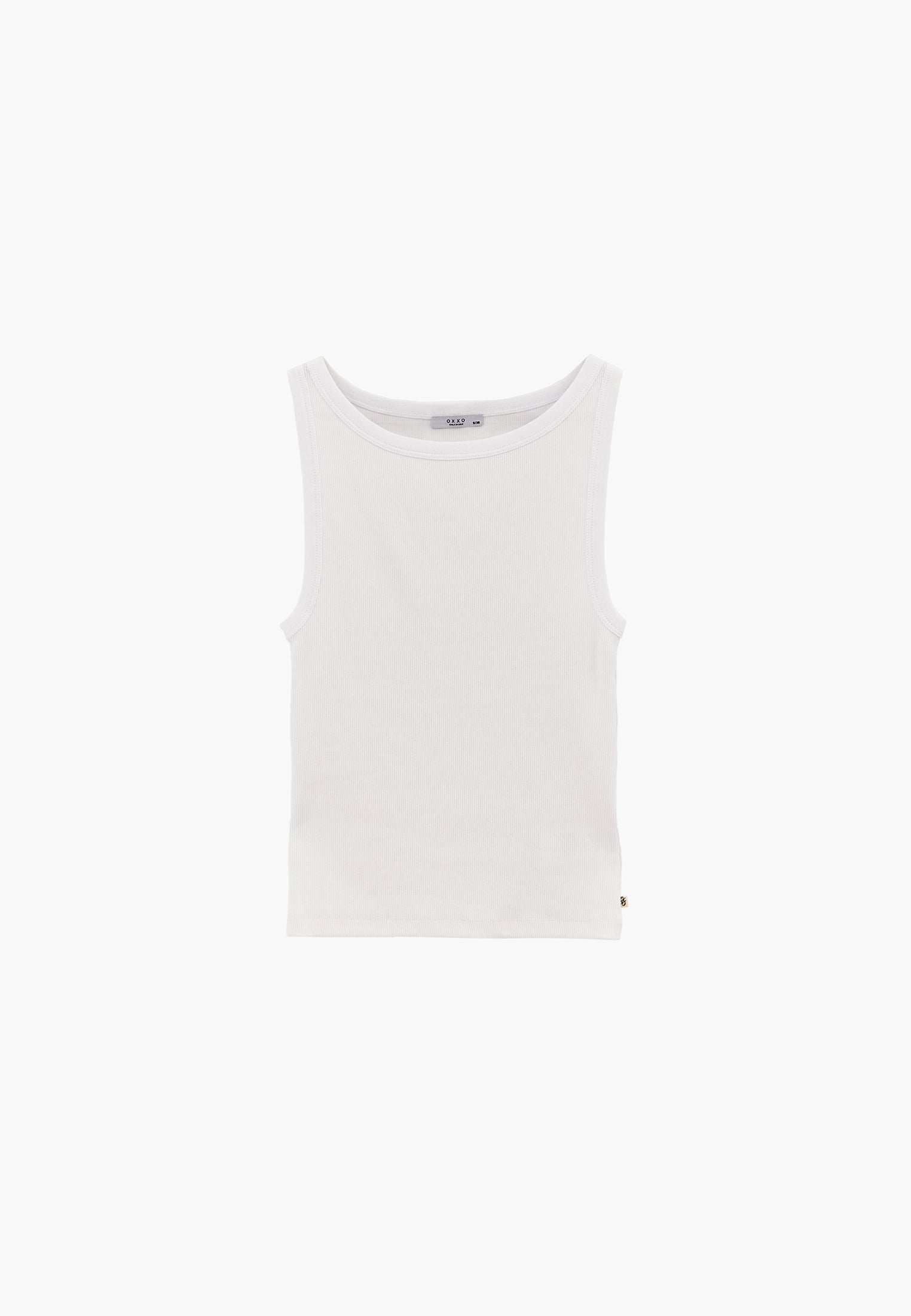 Boat Neck Tank Top - WHITE