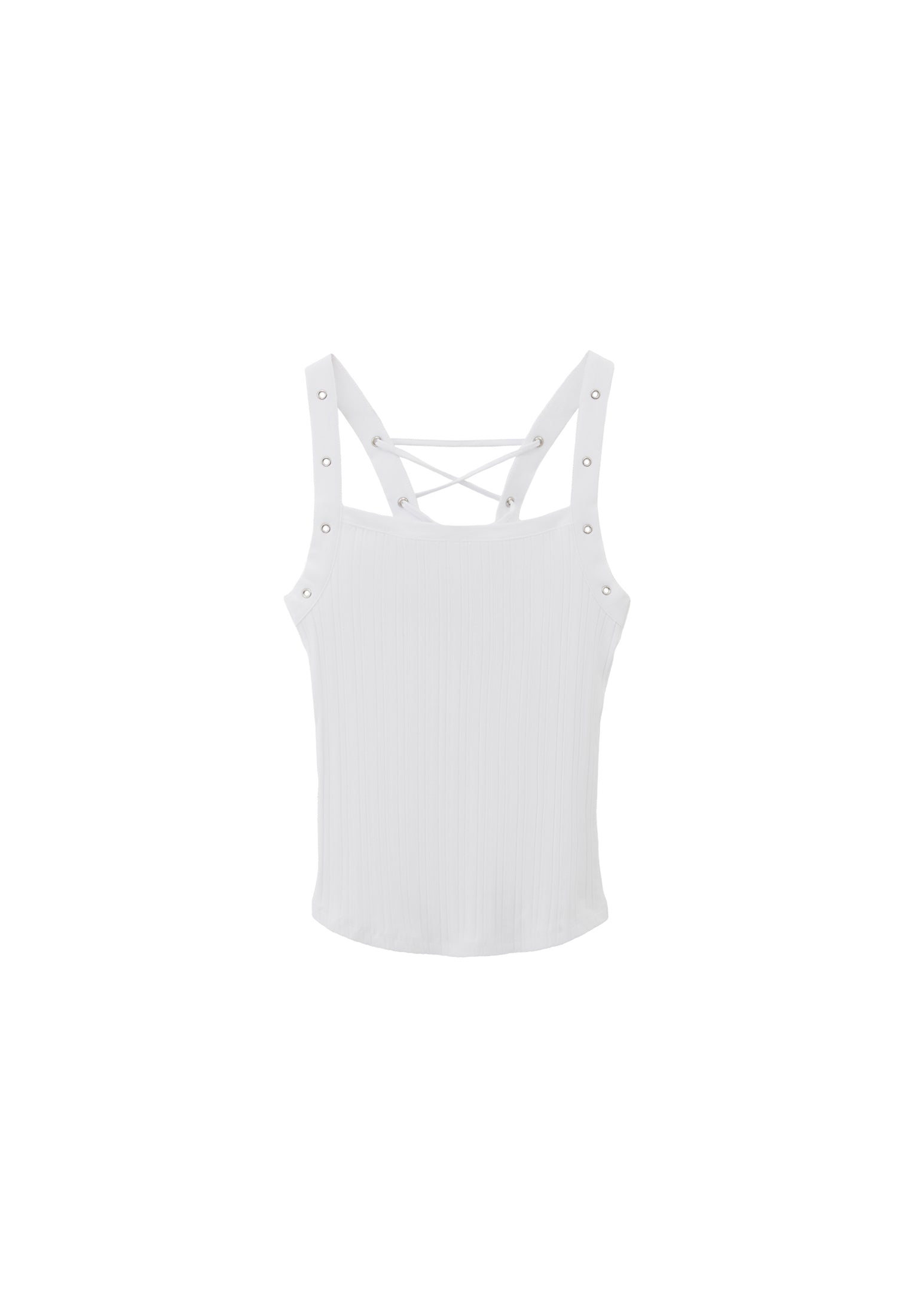 Wide Neck Tank Top - WHITE
