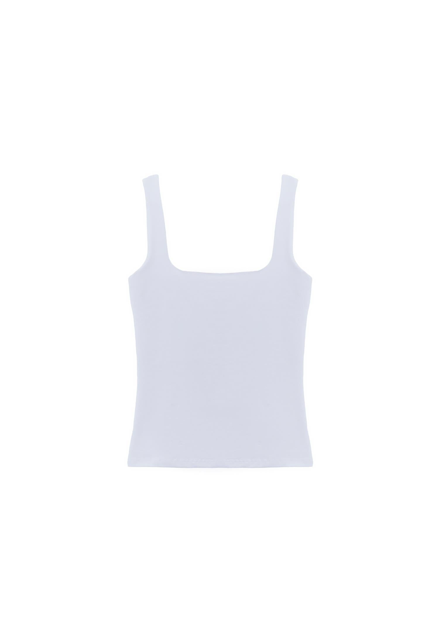 Square Neck Tank Top - WHITE