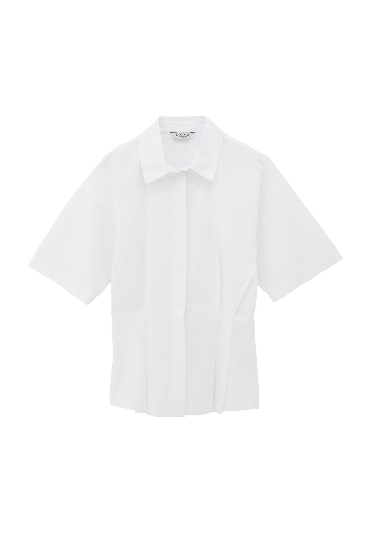 Pleated Cotton Shirt - WHITE