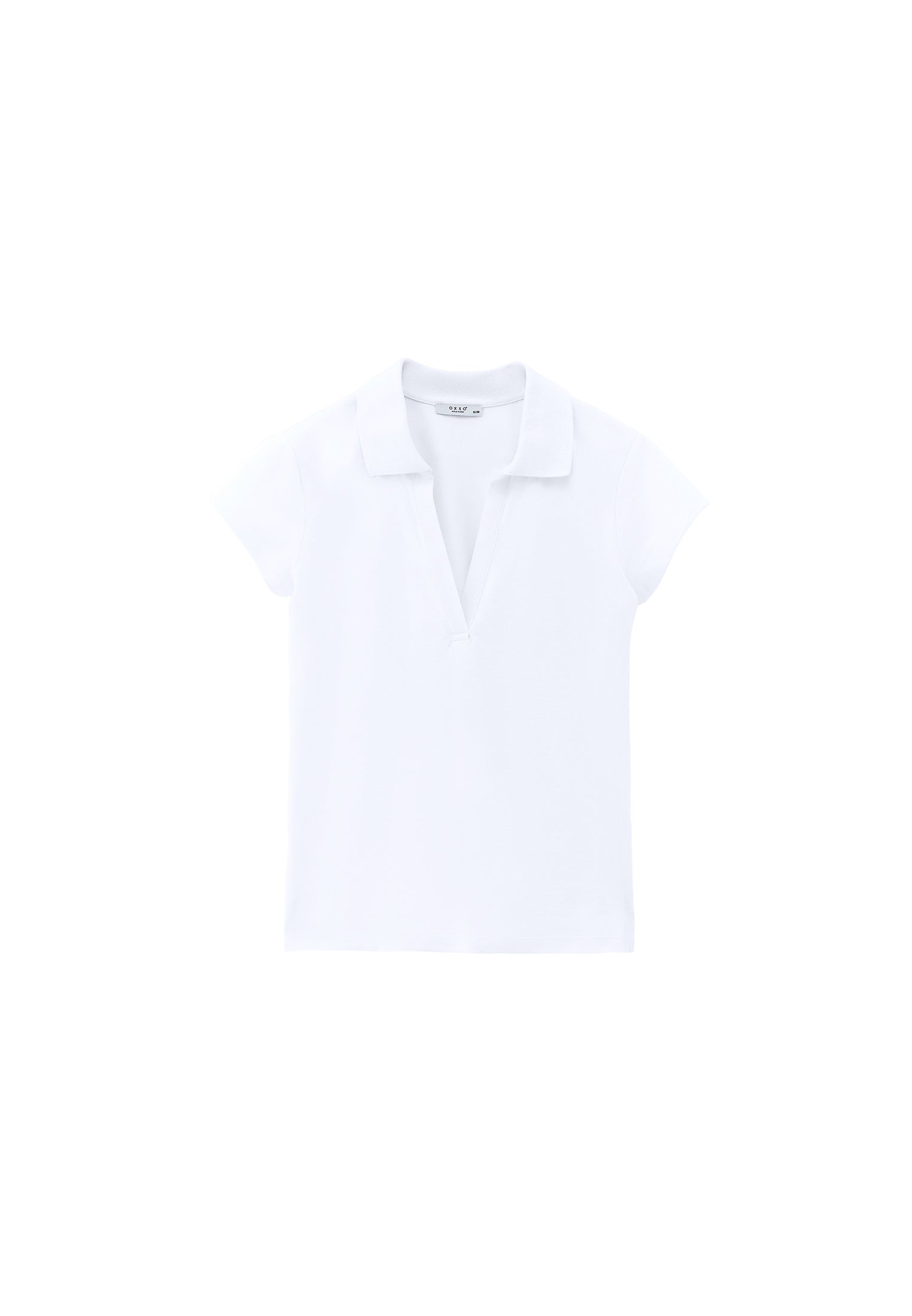 Polo Collar T-Shirt - WHITE