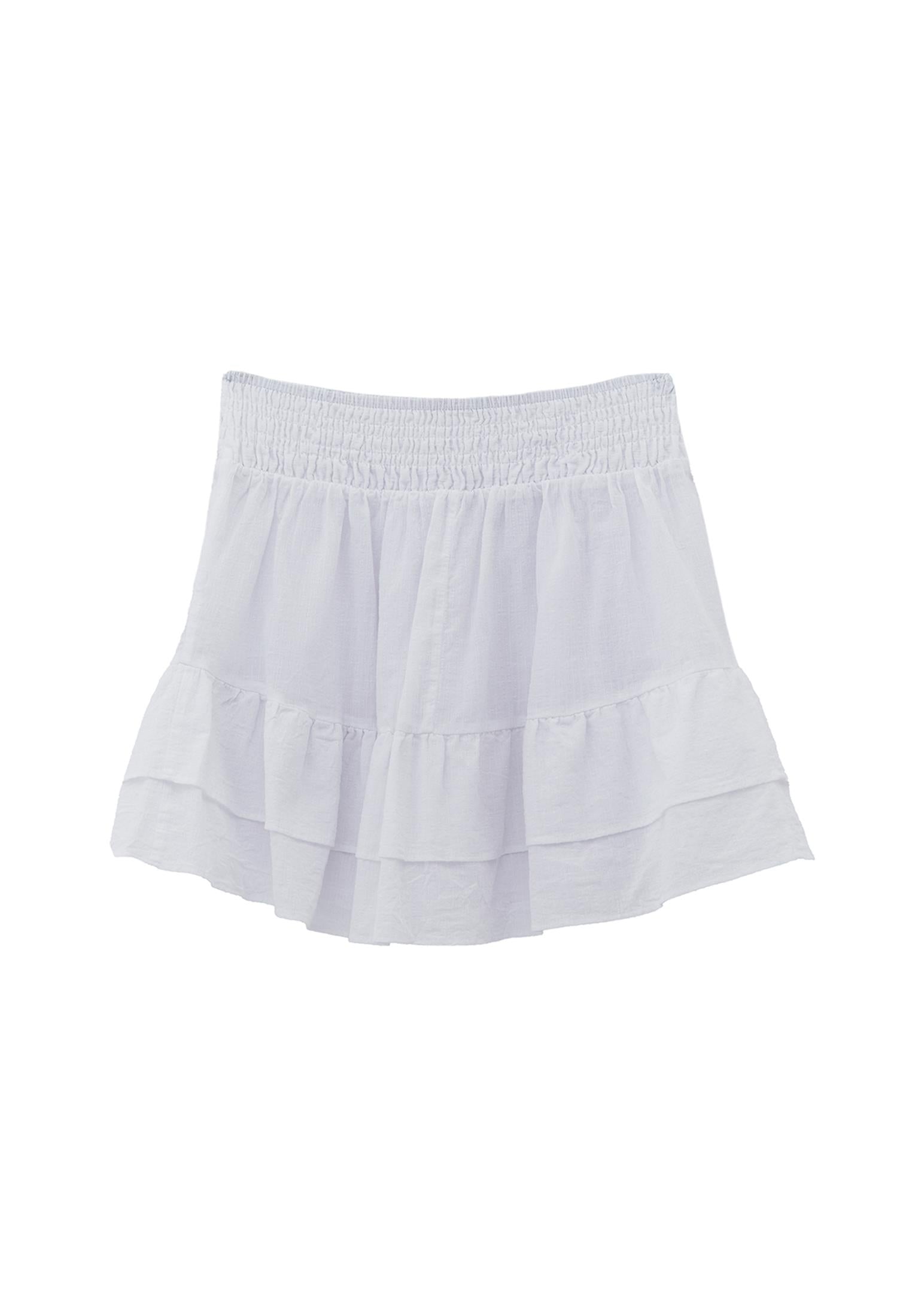 Ruffled Short Skirt - WHITE