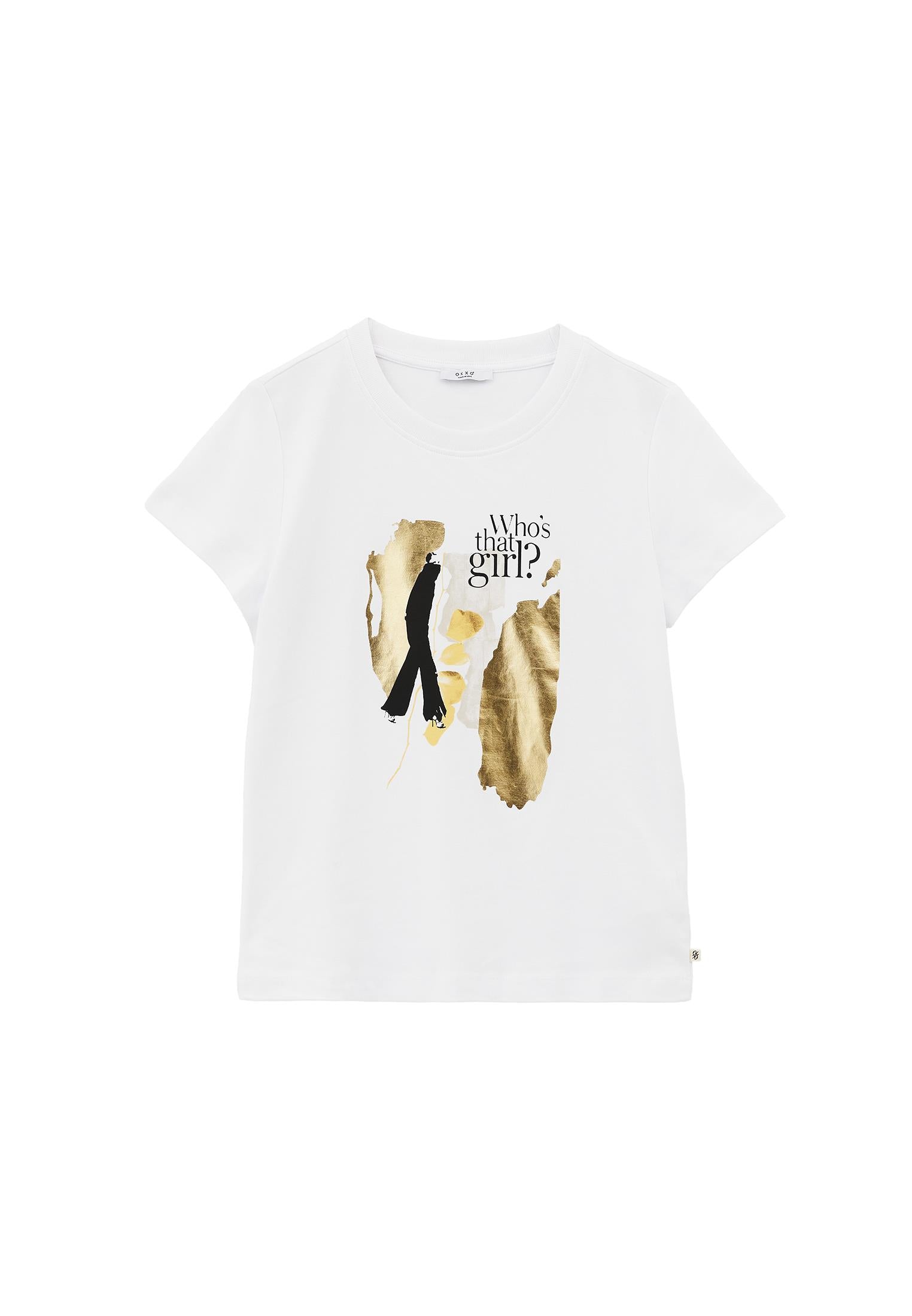 Printed Crew Neck T-Shirt - WHITE