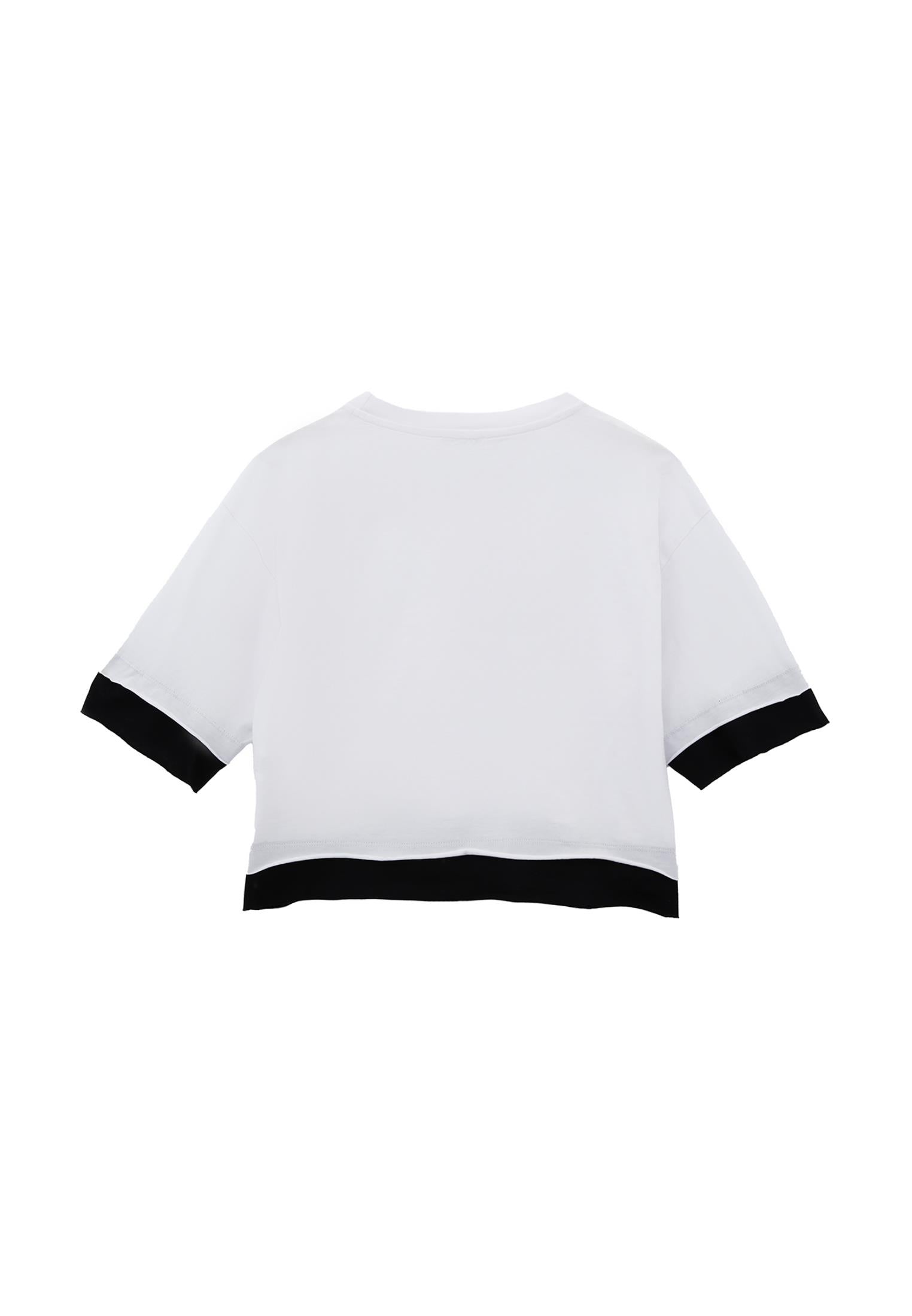 Cropped Crew Neck T-Shirt - WHITE