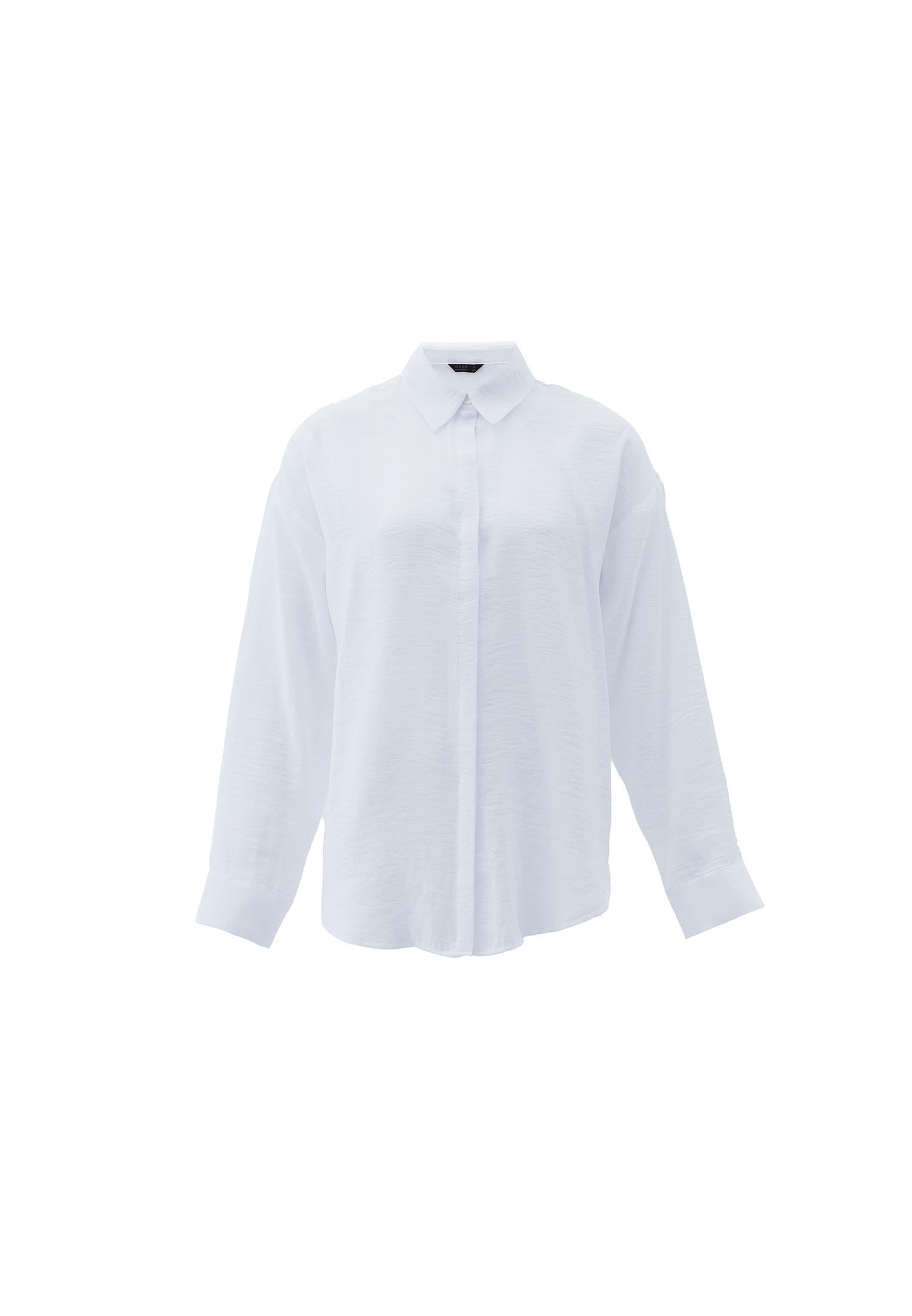 Button Detailed Oversize Shirt - WHITE