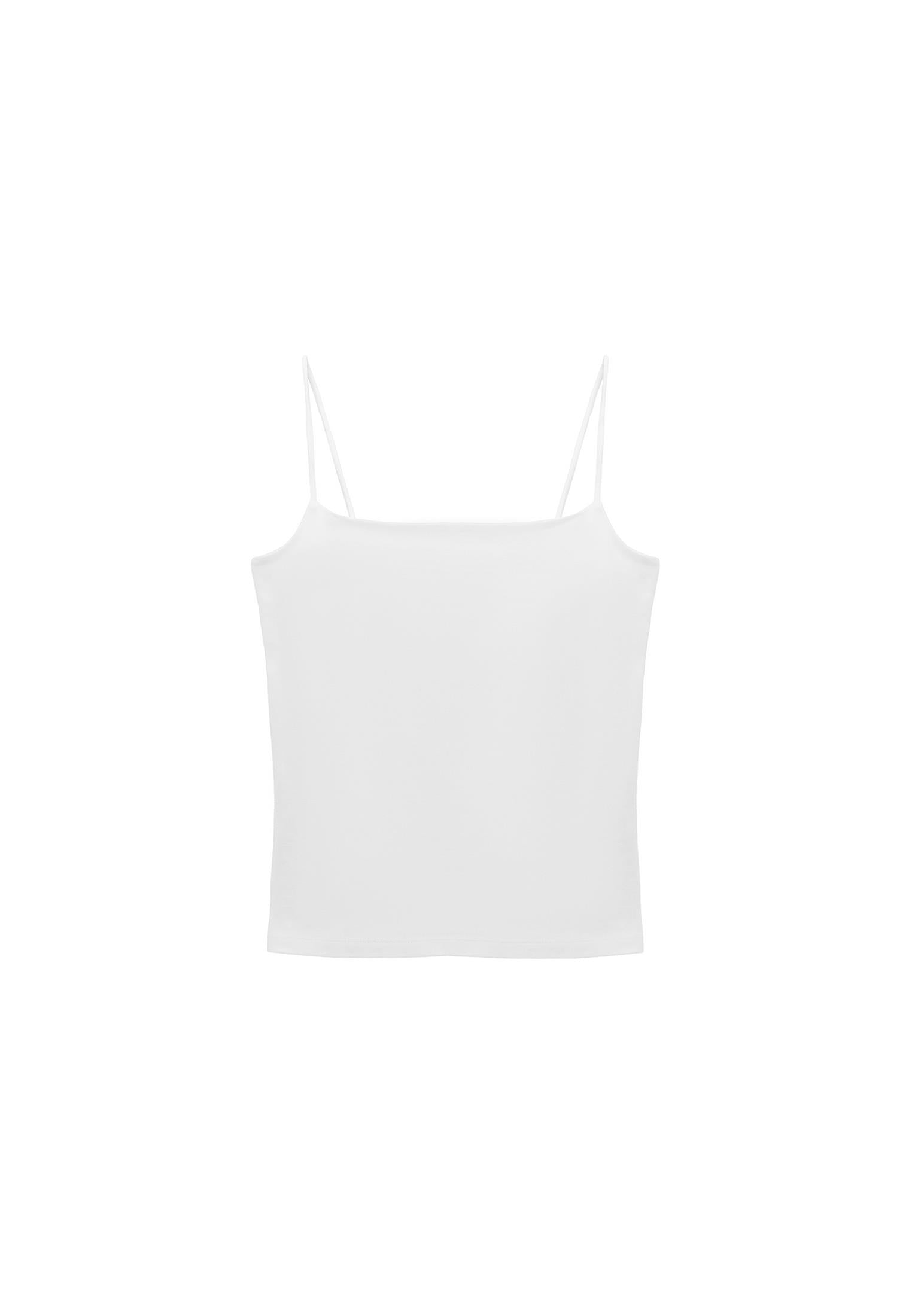 Wide Neck Tank Top - WHITE