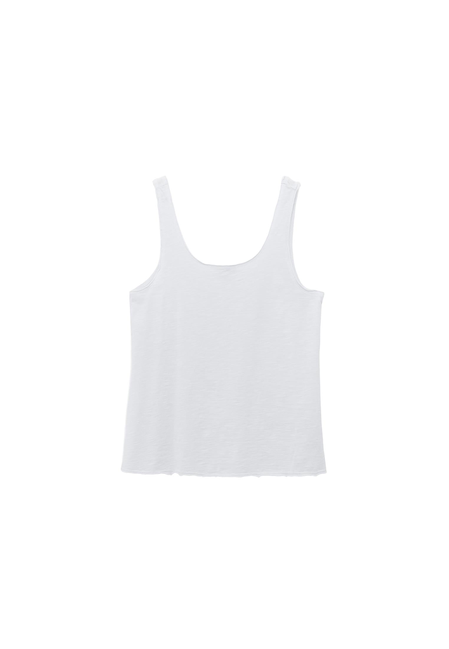 U Neck Sleeveless Tank Top - WHITE