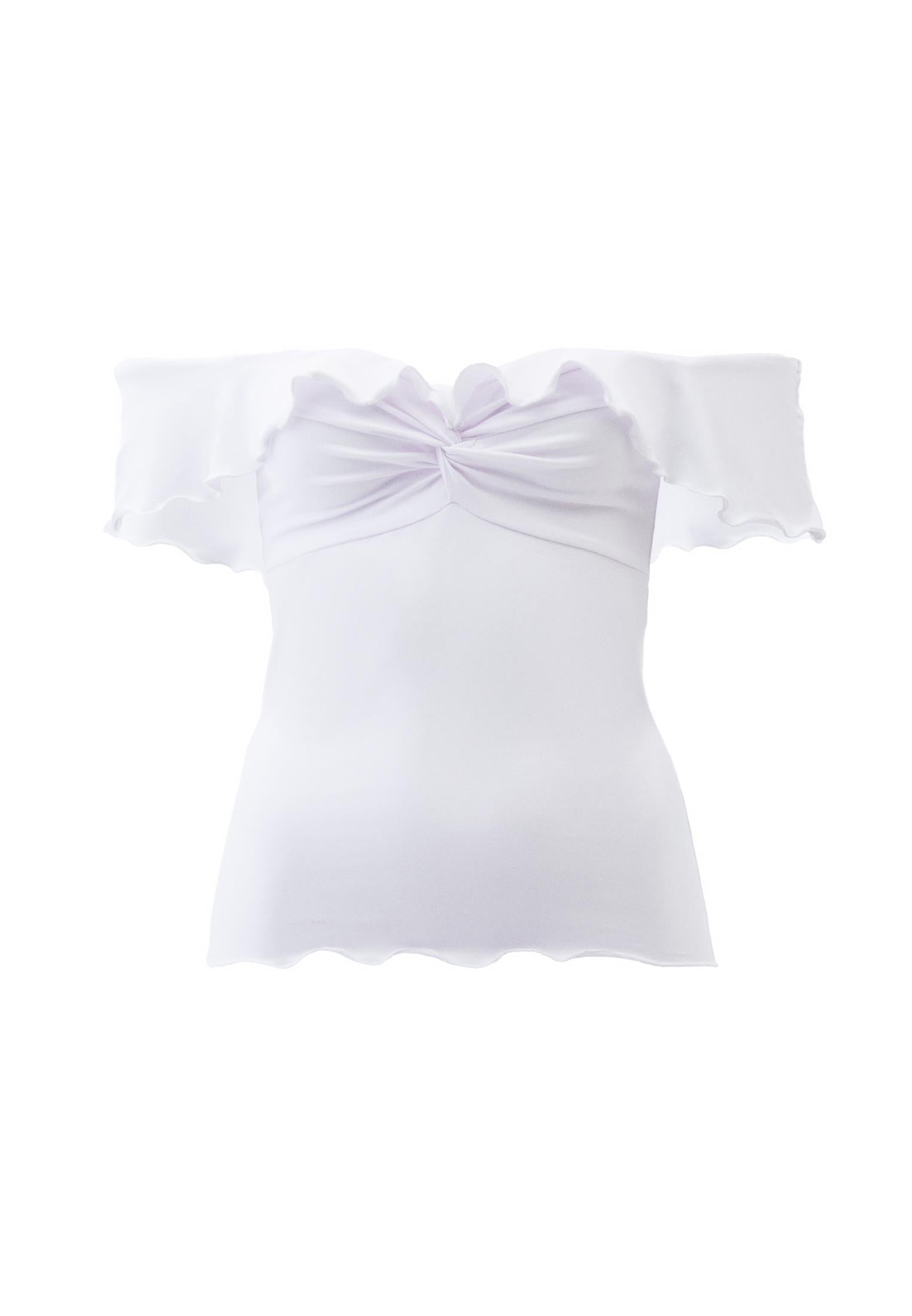Off Shoulder Modal Blouse - WHITE