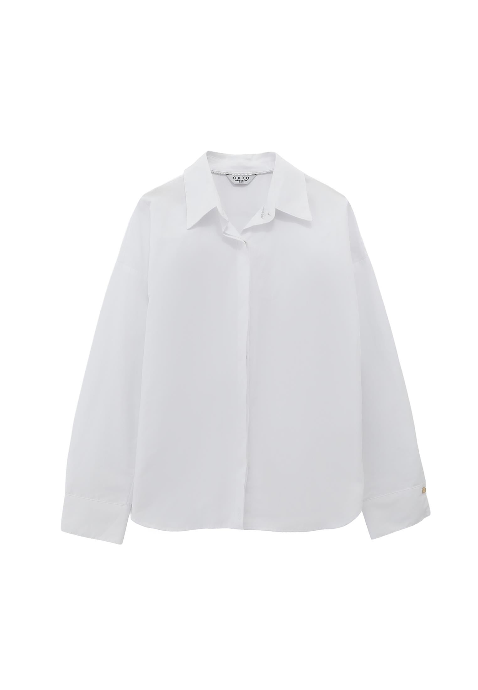 Loose Fit Button Detailed Shirt - WHITE