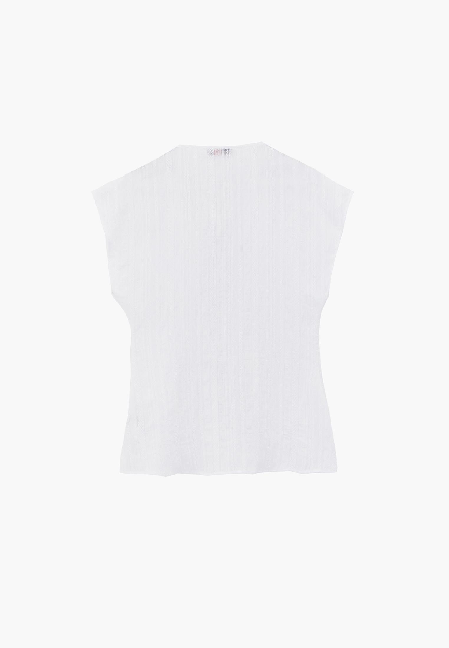 Tunic Blouse With Embroidery Details - WHITE