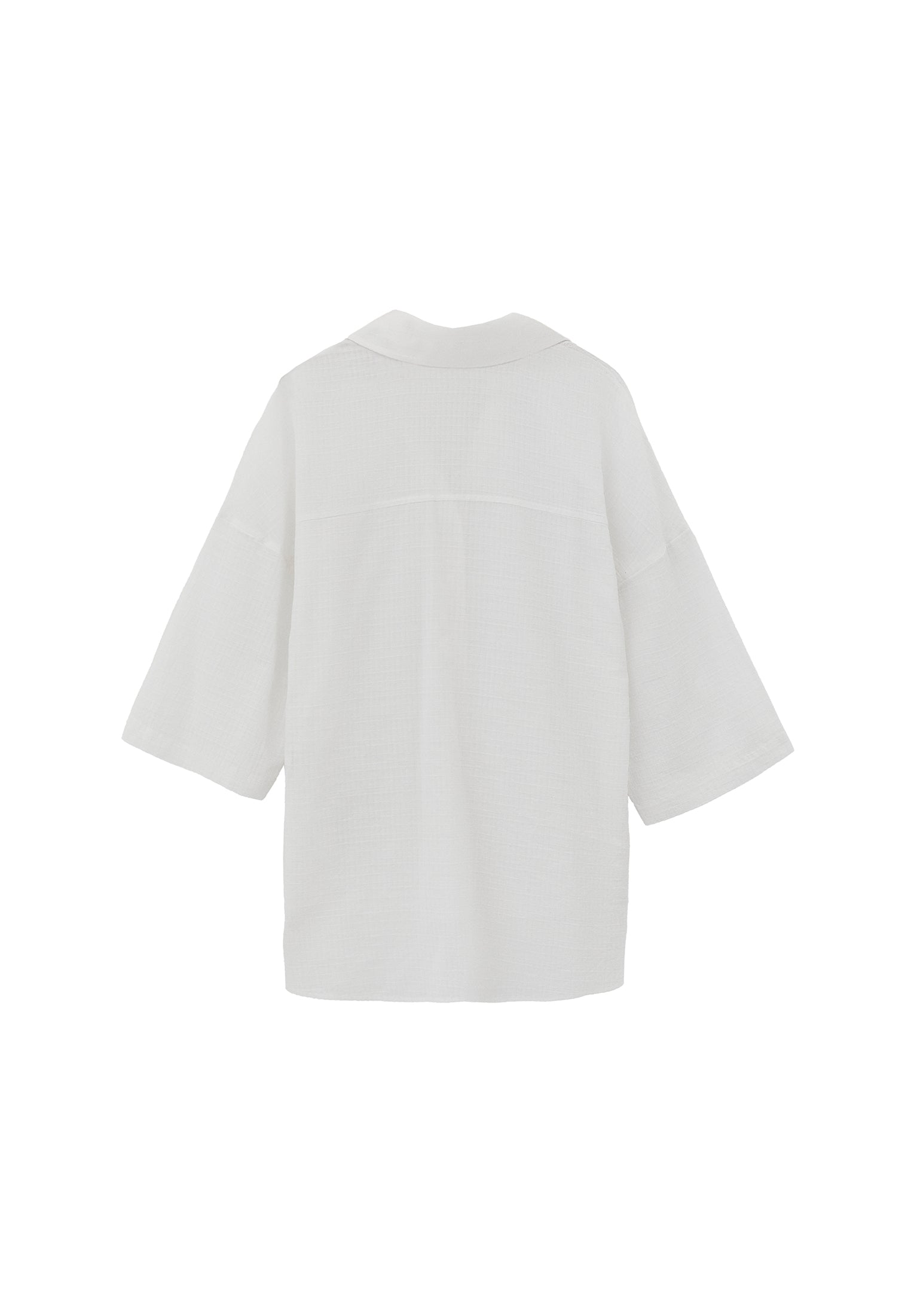 Shirt Collar Oversize Button Detailed Standard Shirt - WHITE