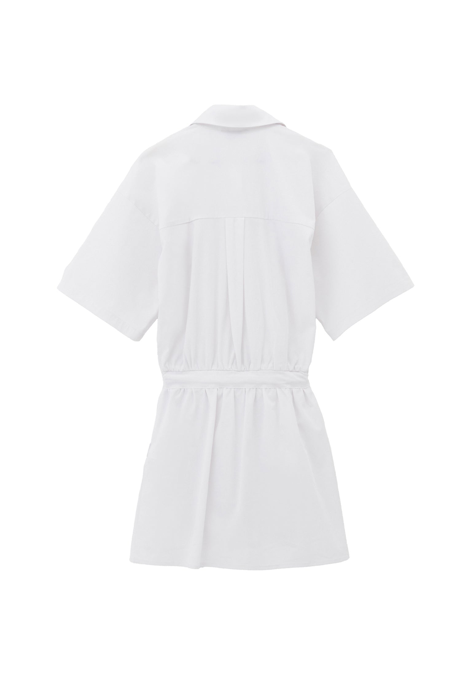 Oversize Short Shirt Collar Women Dress - WHITE