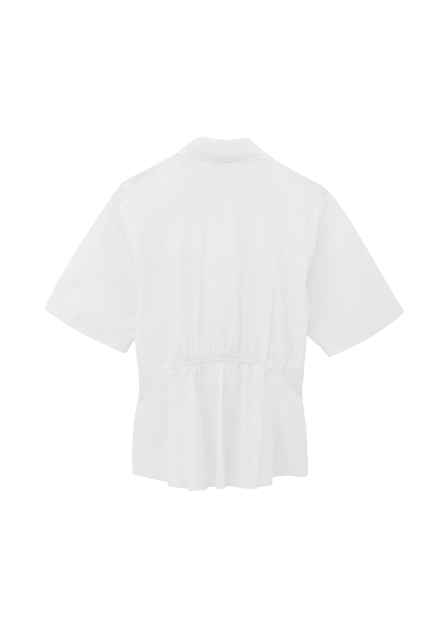 Pleated Cotton Shirt - WHITE