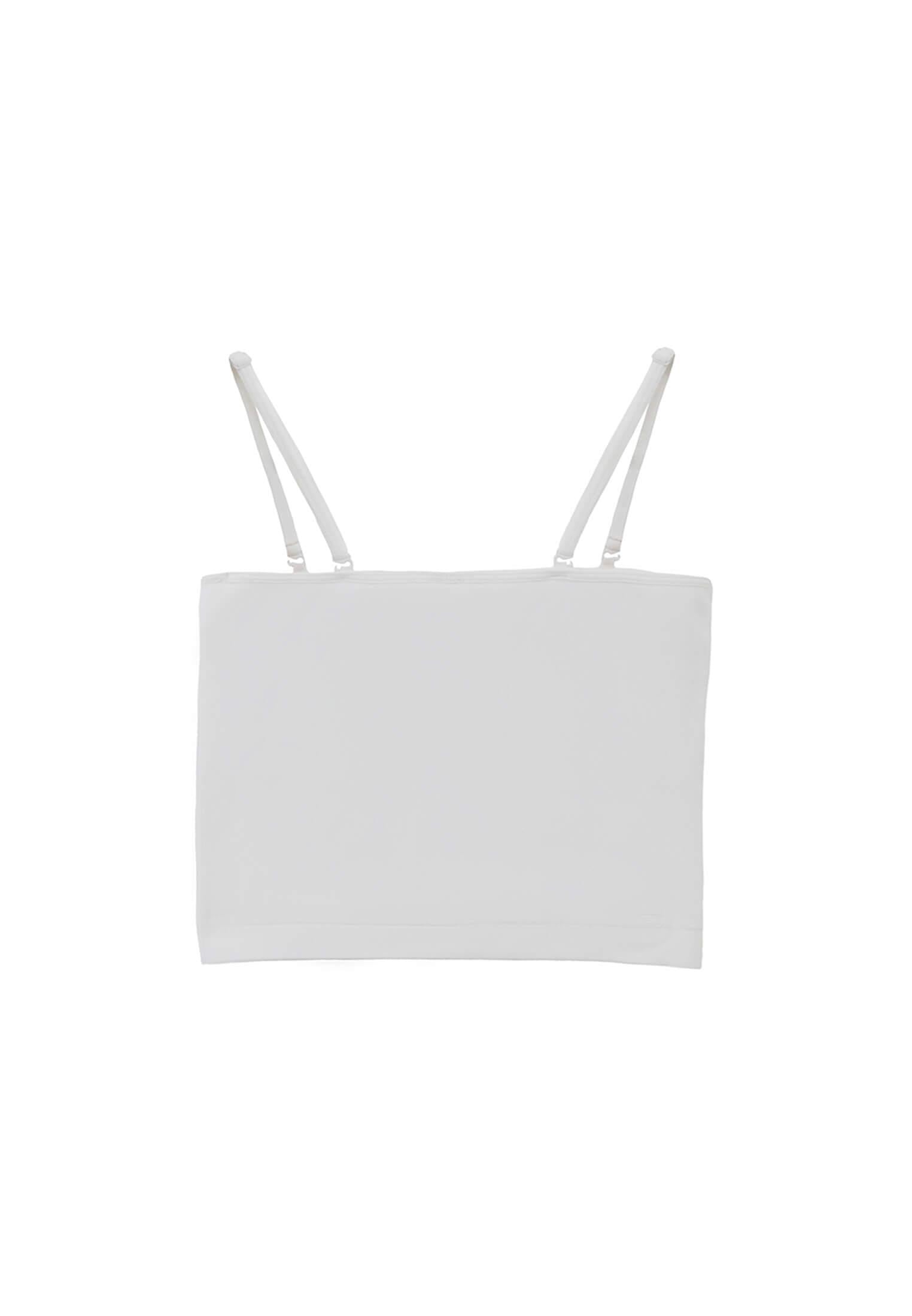 Jacquard Strapless Sleeveless Top - WHITE