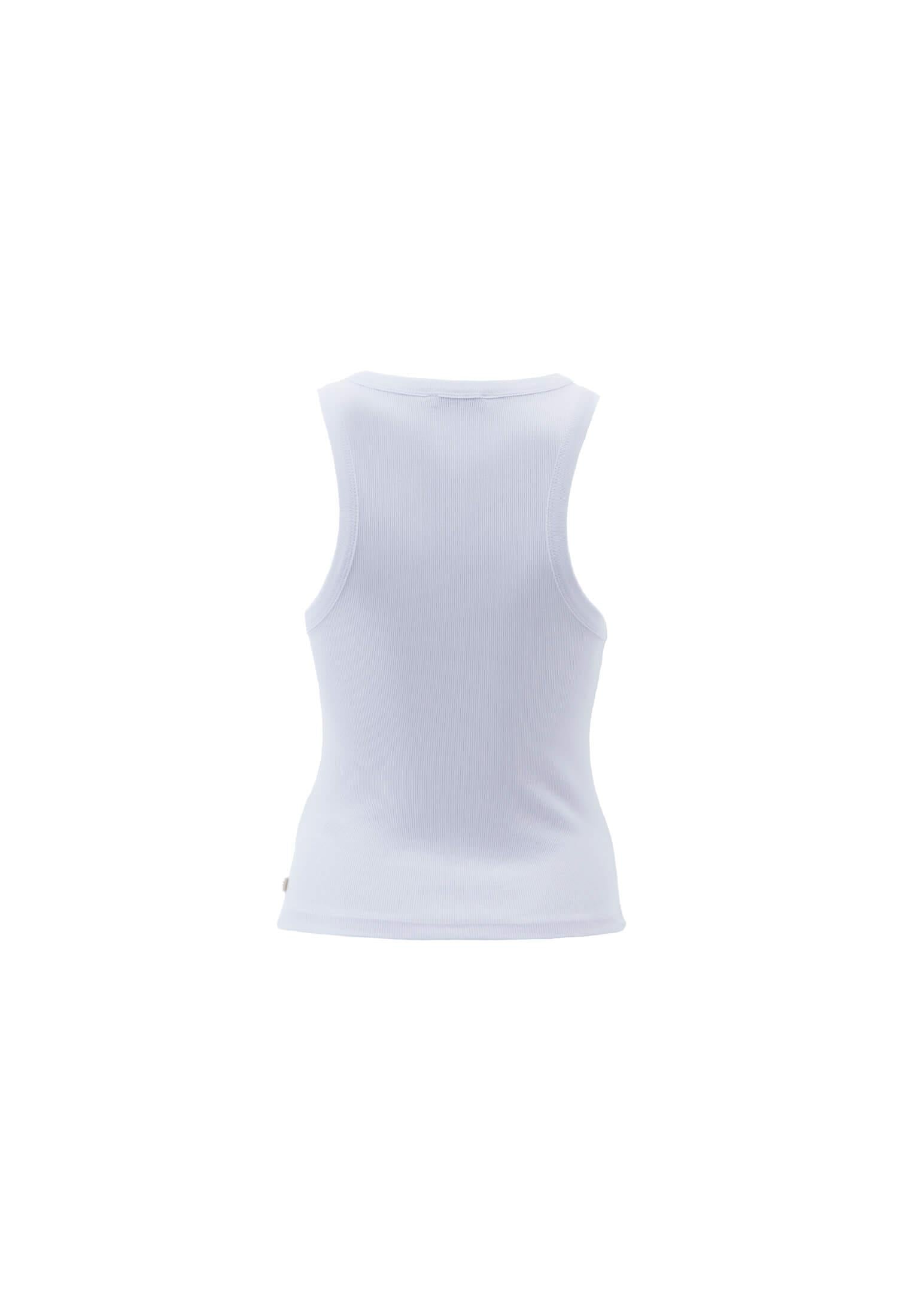 Crew Neck Bodycon Tank Top - WHITE