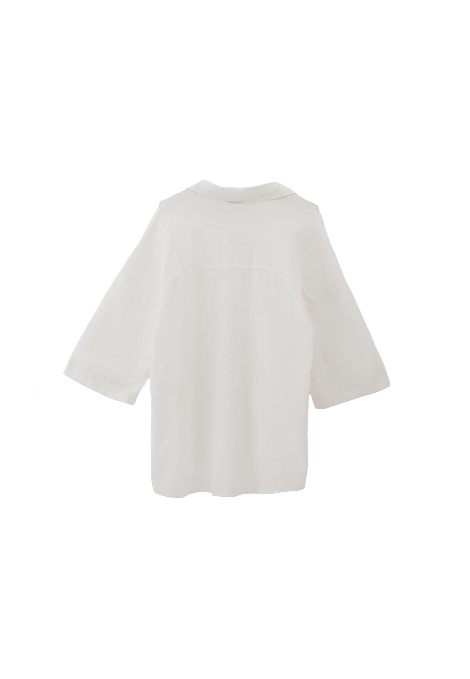 Button Detailed Oversize Shirt - WHITE