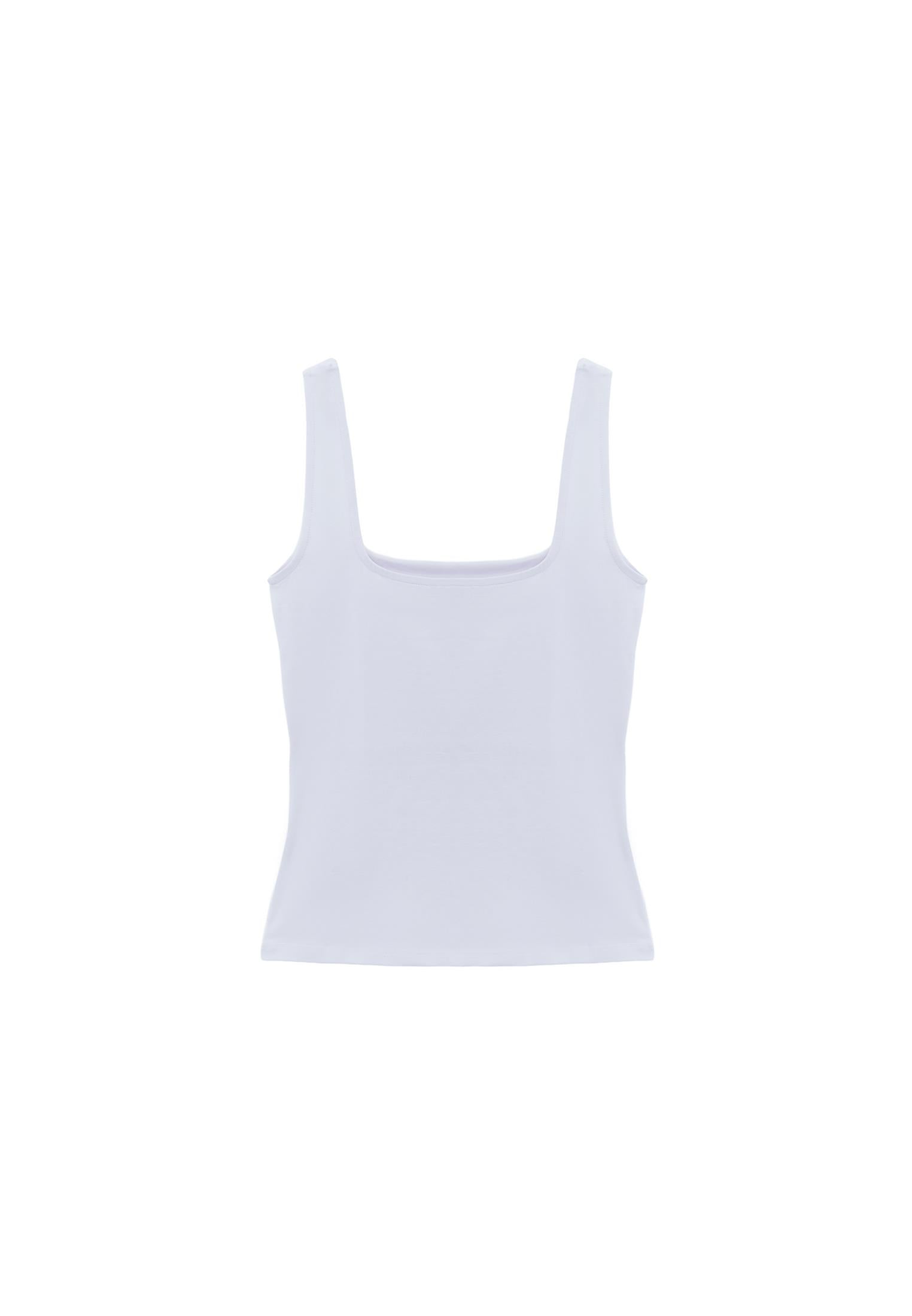 Square Neck Tank Top - WHITE