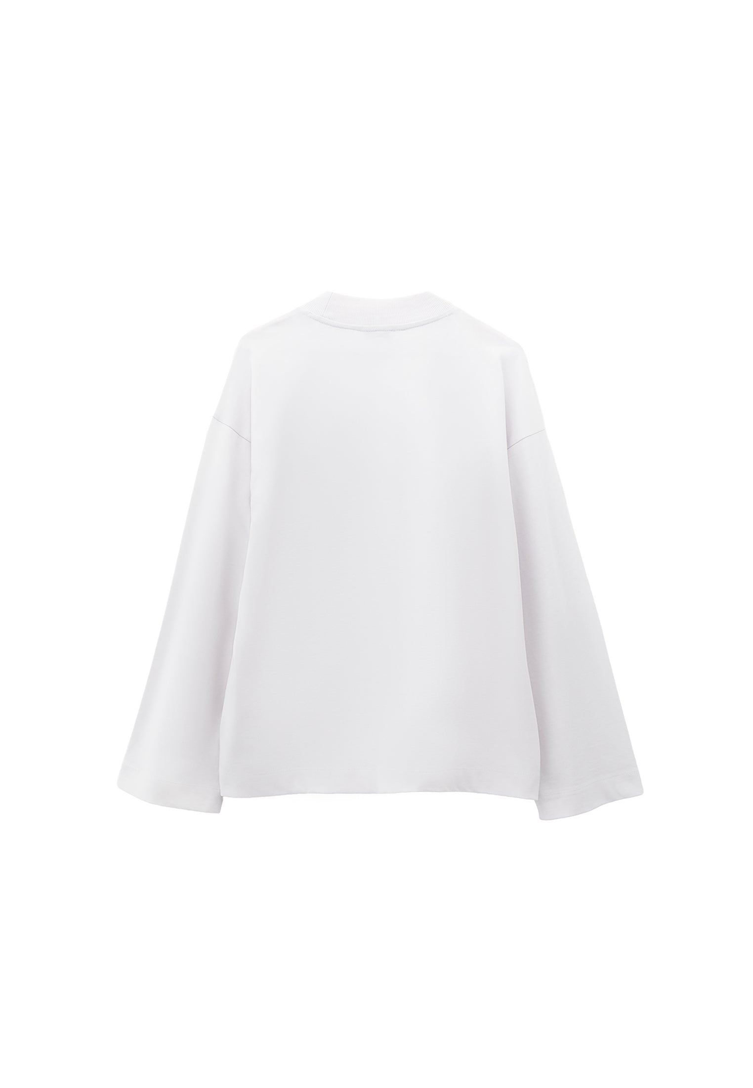 High Neck Oversize T-Shirt - WHITE