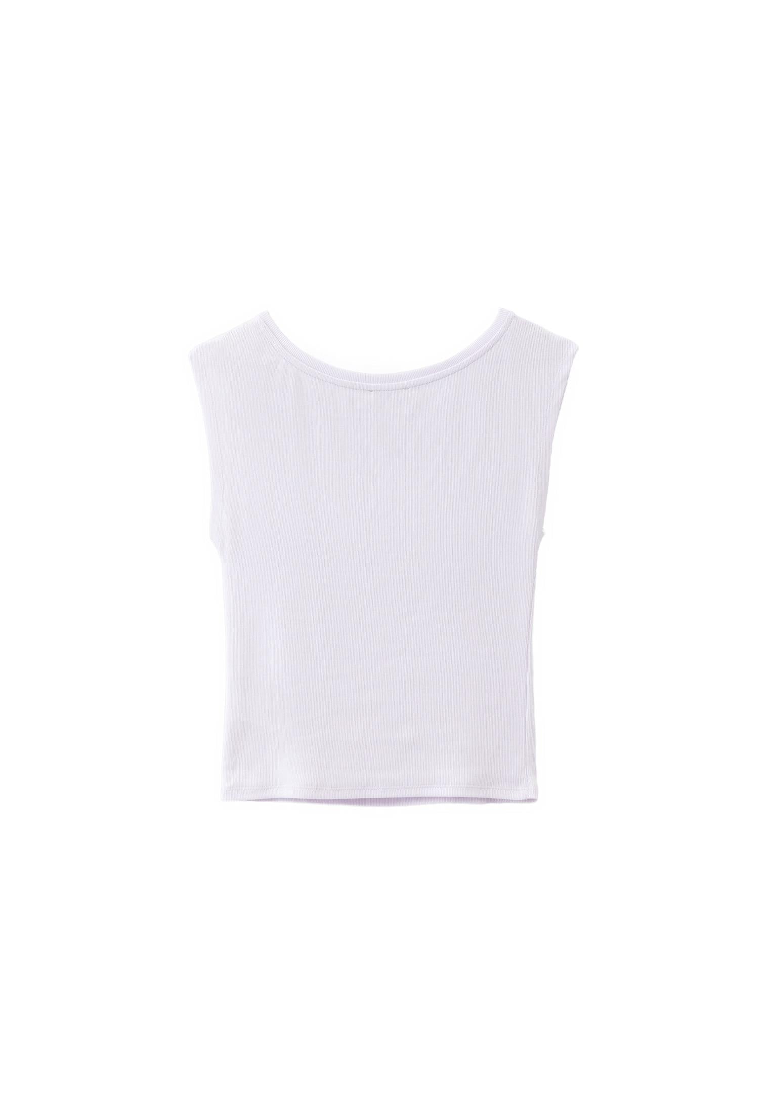 Boat Neck Short Sleeve Bodycon T-Shirt - WHITE
