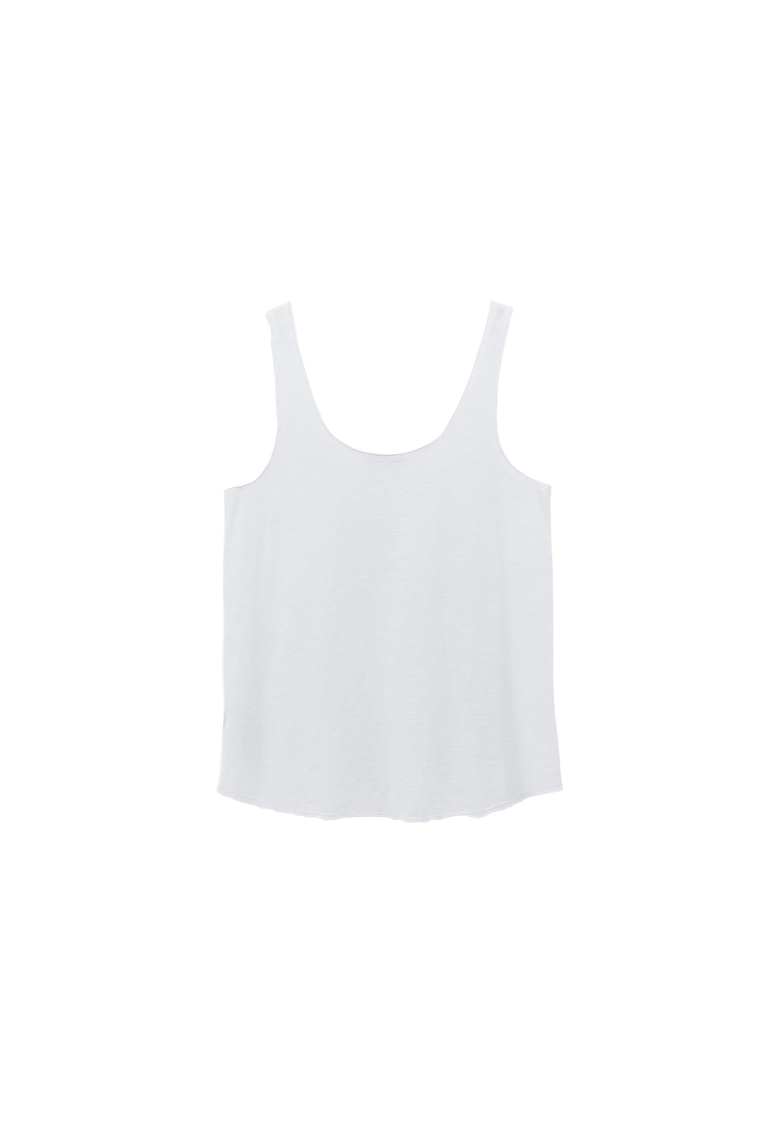 U Neck Sleeveless Tank Top - WHITE