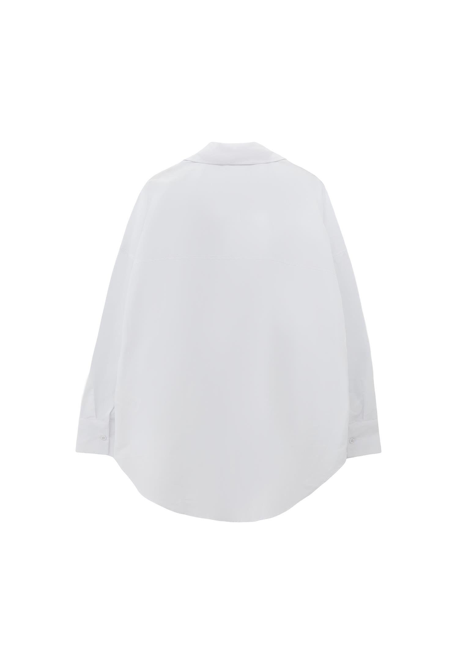 Button Detailed Tunic Shirt - WHITE