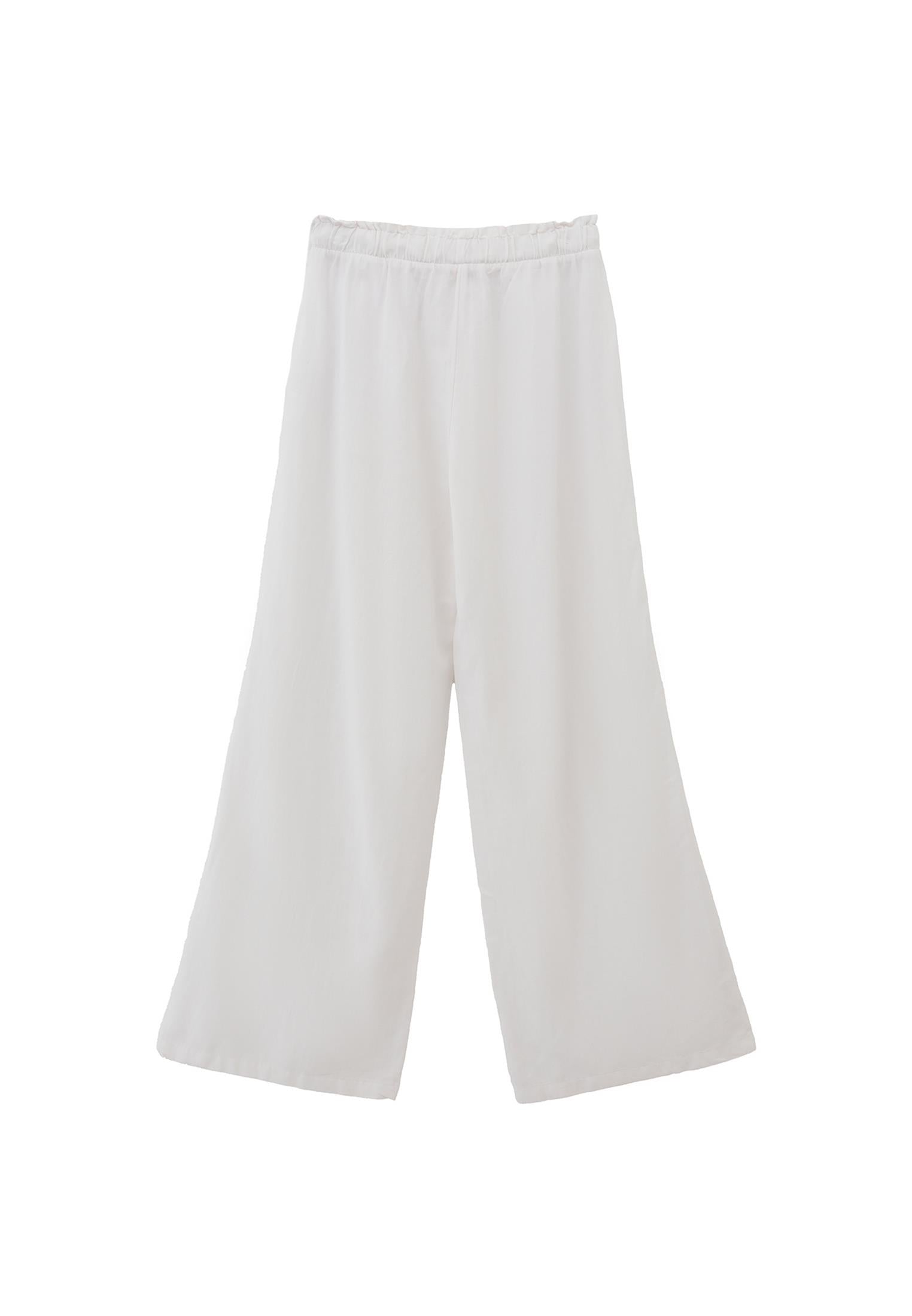 High Waist Wide Leg Pants - WHITE