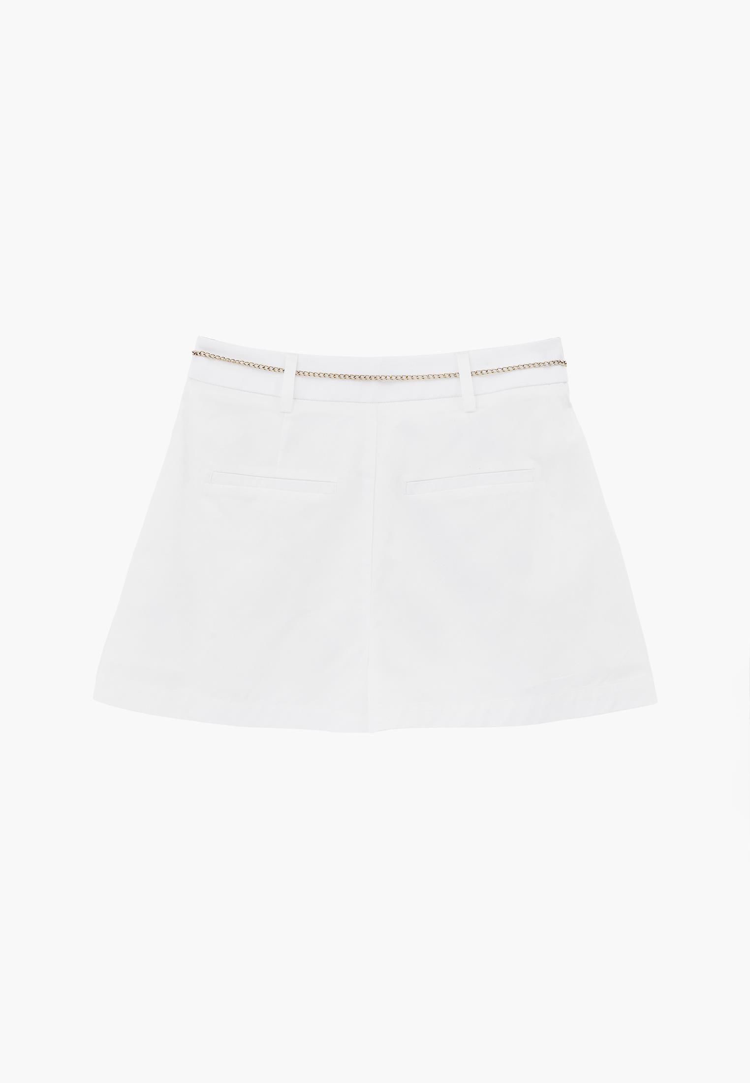 Belted Ultra High Waist Short Shorts - WHITE