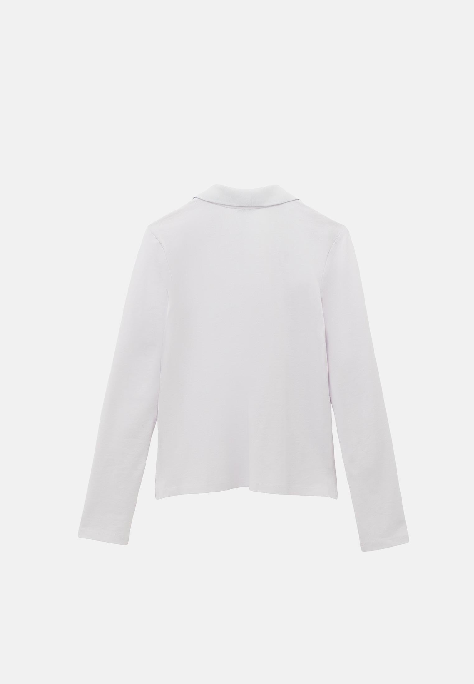 Standard Polo Collar T-Shirt With Slit Detail - WHITE