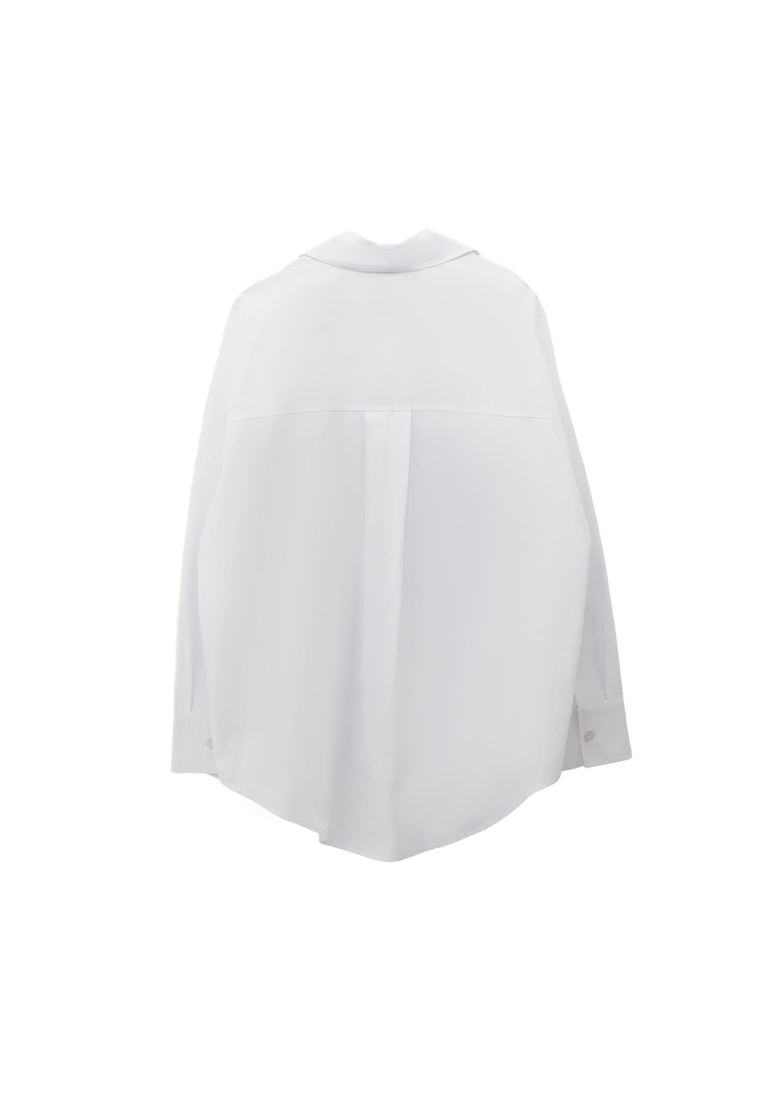 Poplin Long Shirt - WHITE
