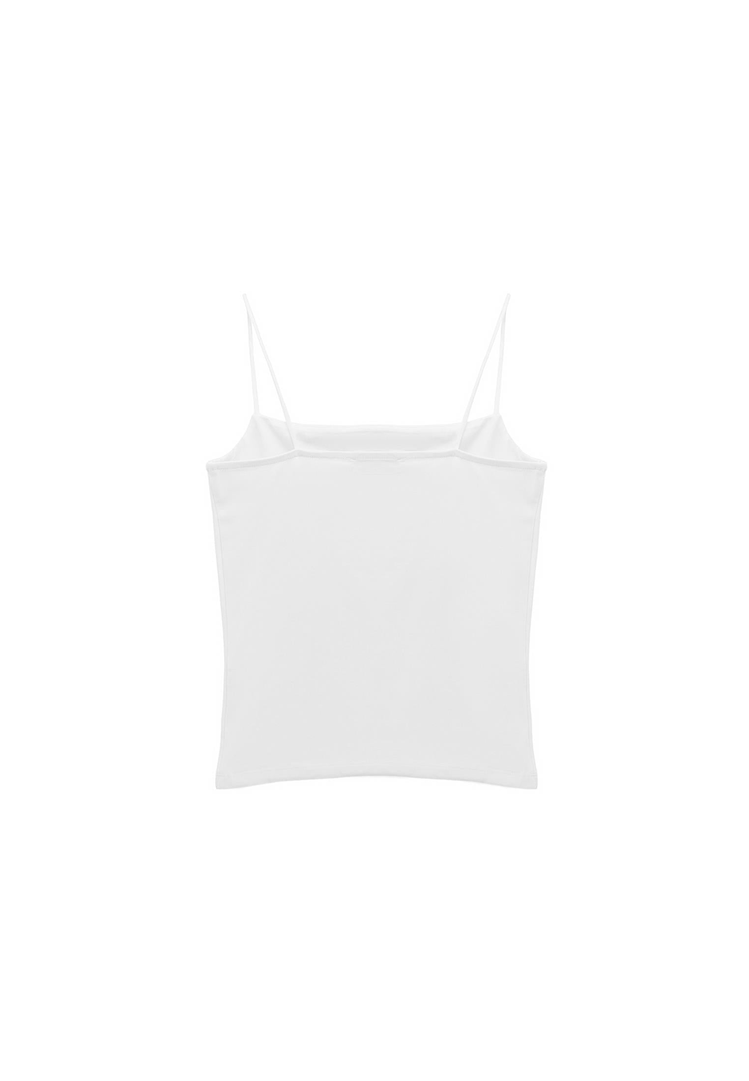 Wide Neck Bodycon Tank Top - WHITE