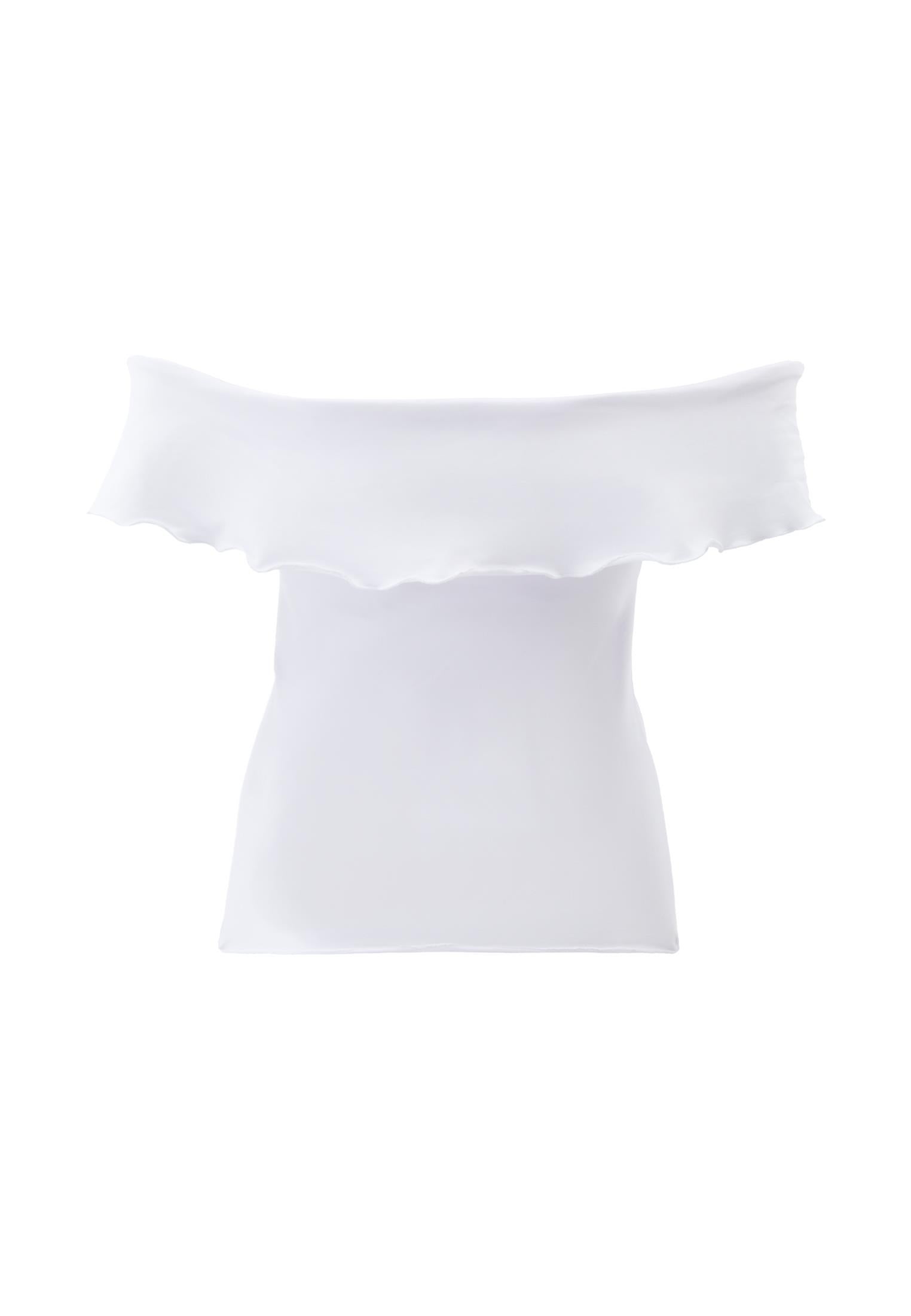 Off Shoulder Modal Blouse - WHITE