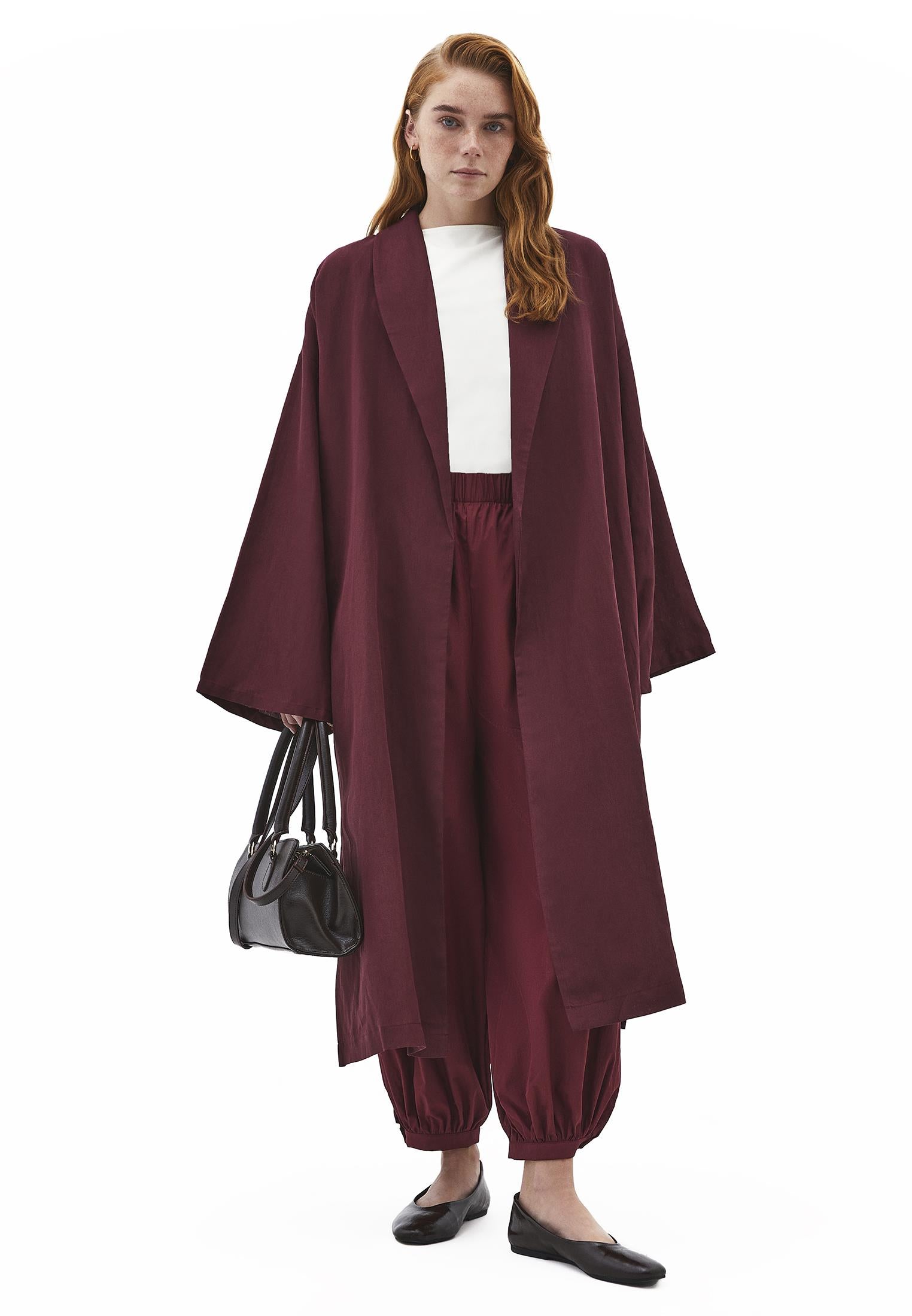Kimono Tunic With Slit Detail - WINDSOR WINE