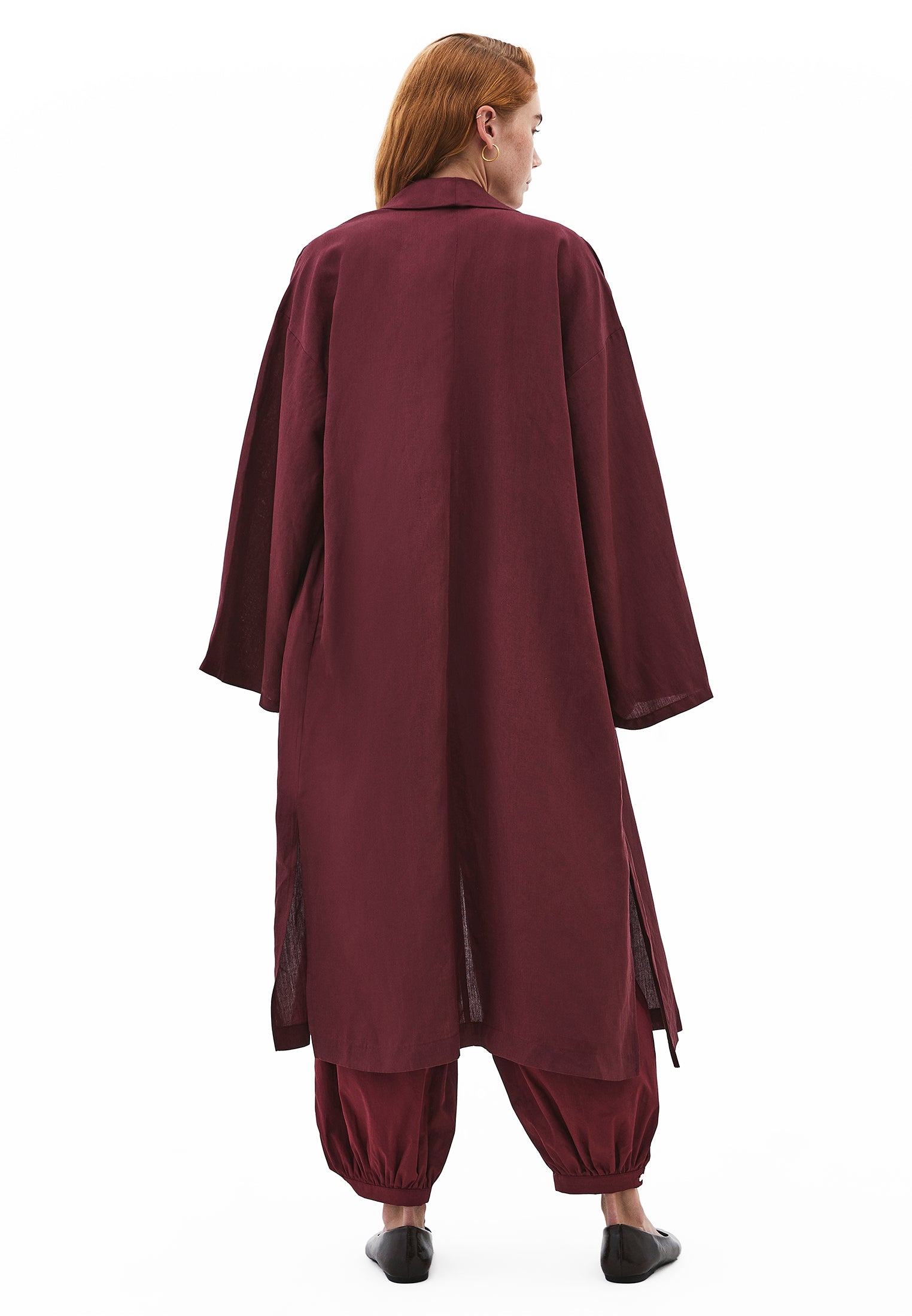 Kimono Tunic With Slit Detail - WINDSOR WINE
