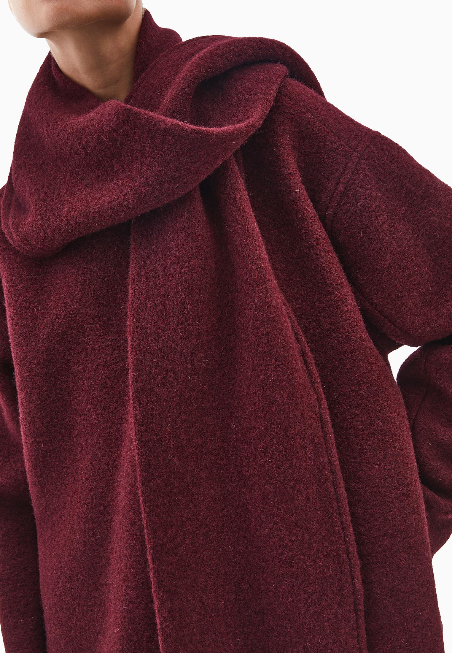 Shawl Collar Button Detailed Tunic Coat - WINETASTING