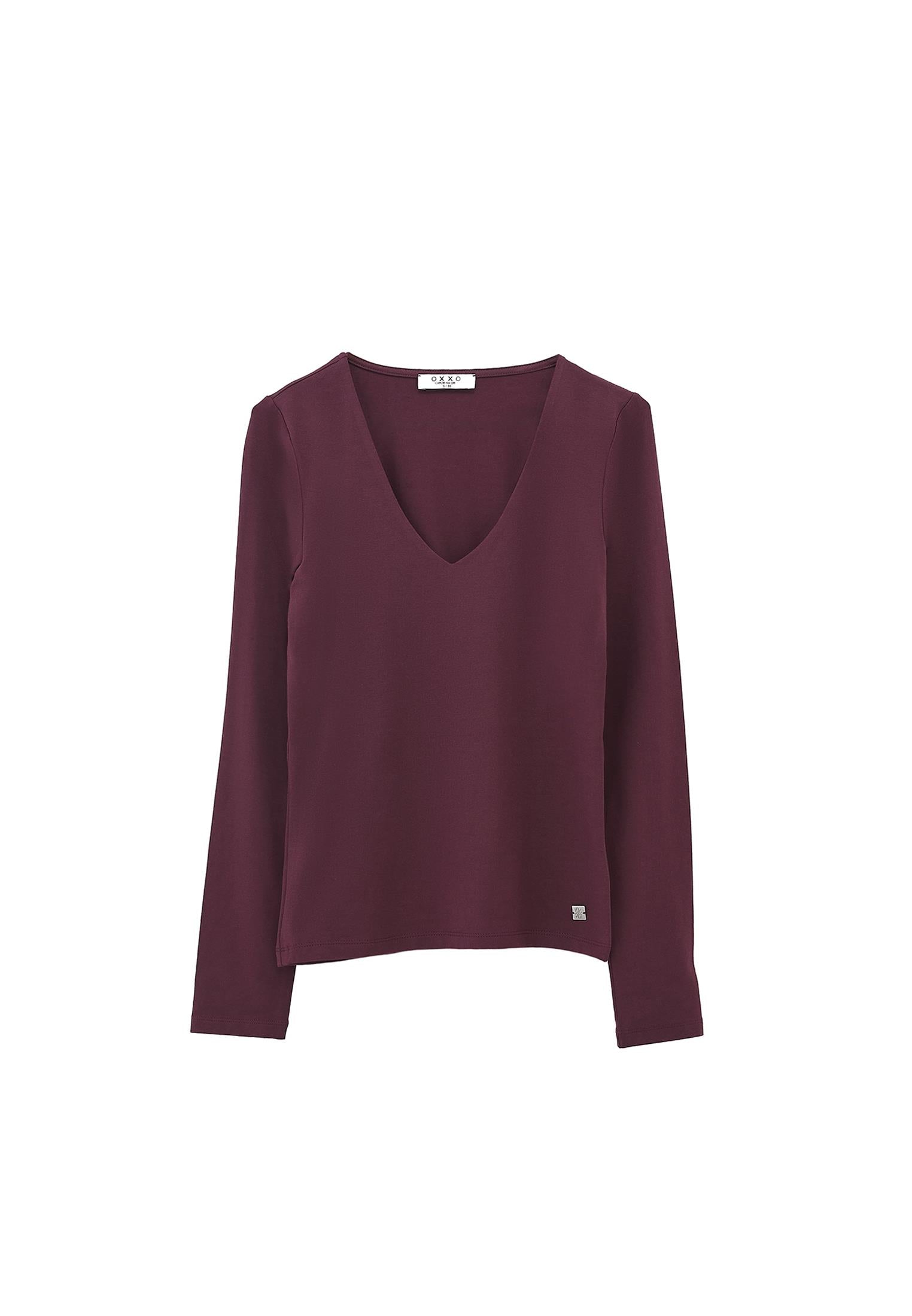 V Neck Long Sleeve T-Shirt - WINETASTING