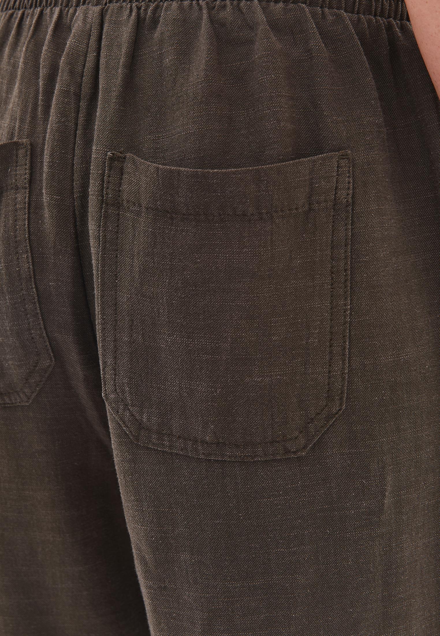 Woven Linen Carrot Pants - WREN
