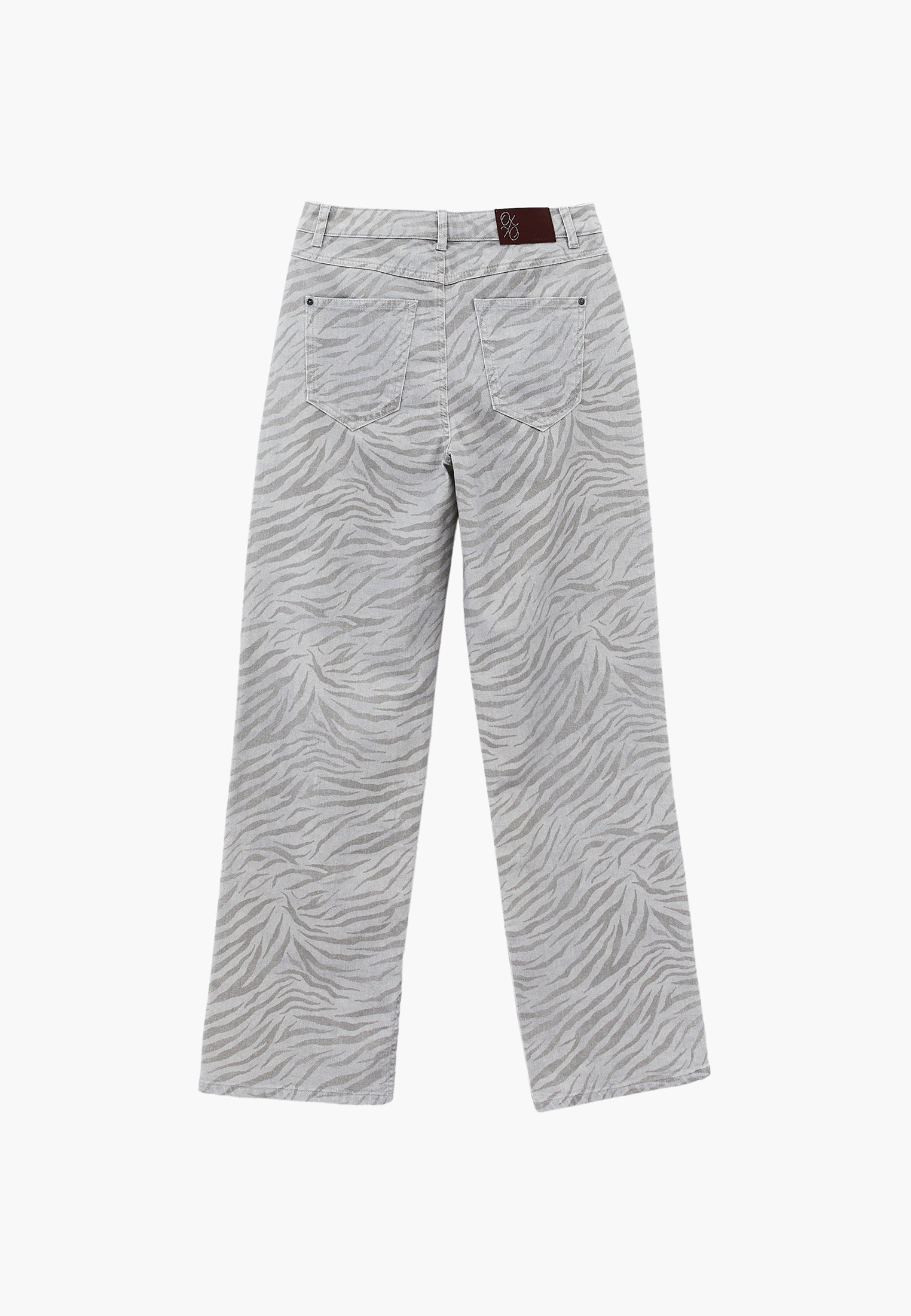 Animal Print High Waist Straight Leg Pants - ZEBRA COMB