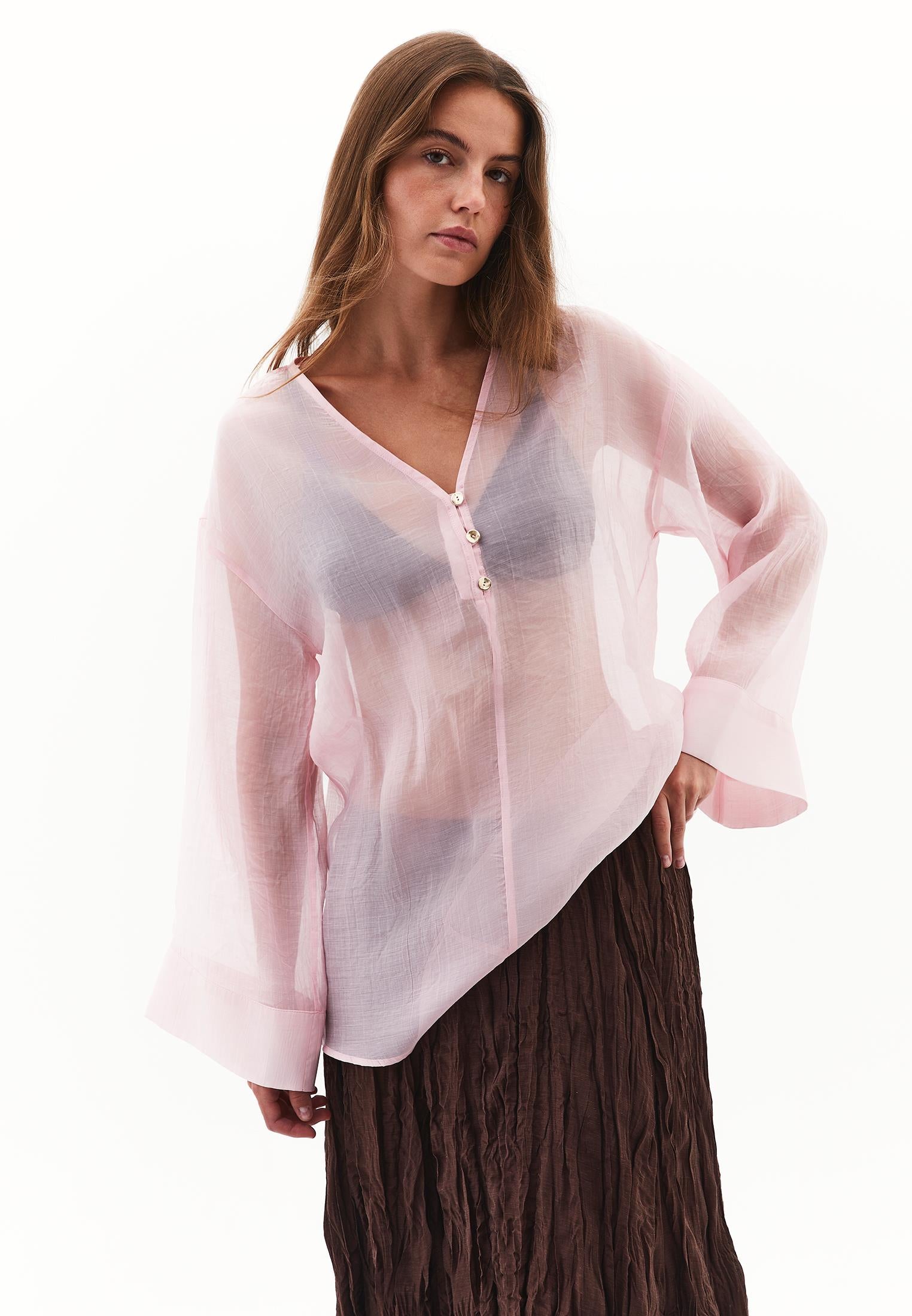Tunic Blouse With Button Details - ZEPHYR