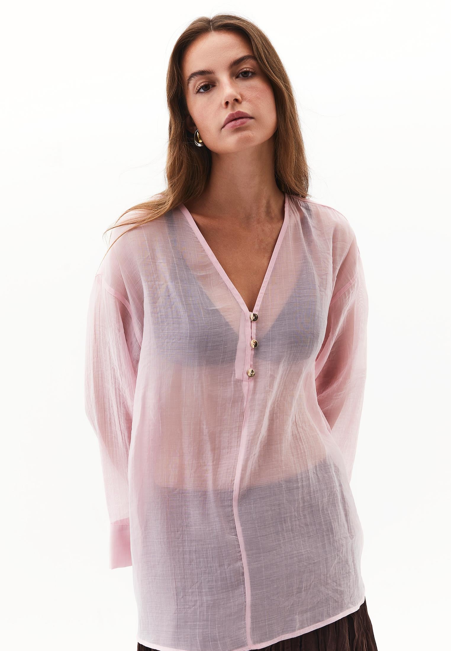 Tunic Blouse With Button Details - ZEPHYR