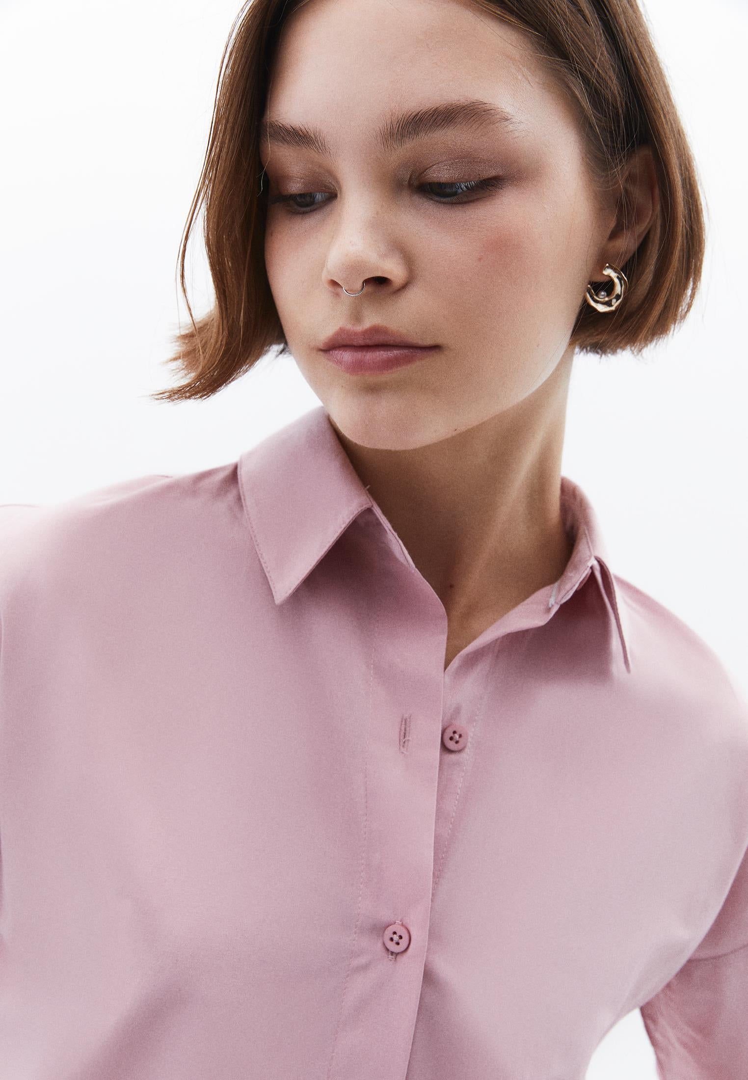 Shirt Collar Loose Woven Shirt - ZEPHYR