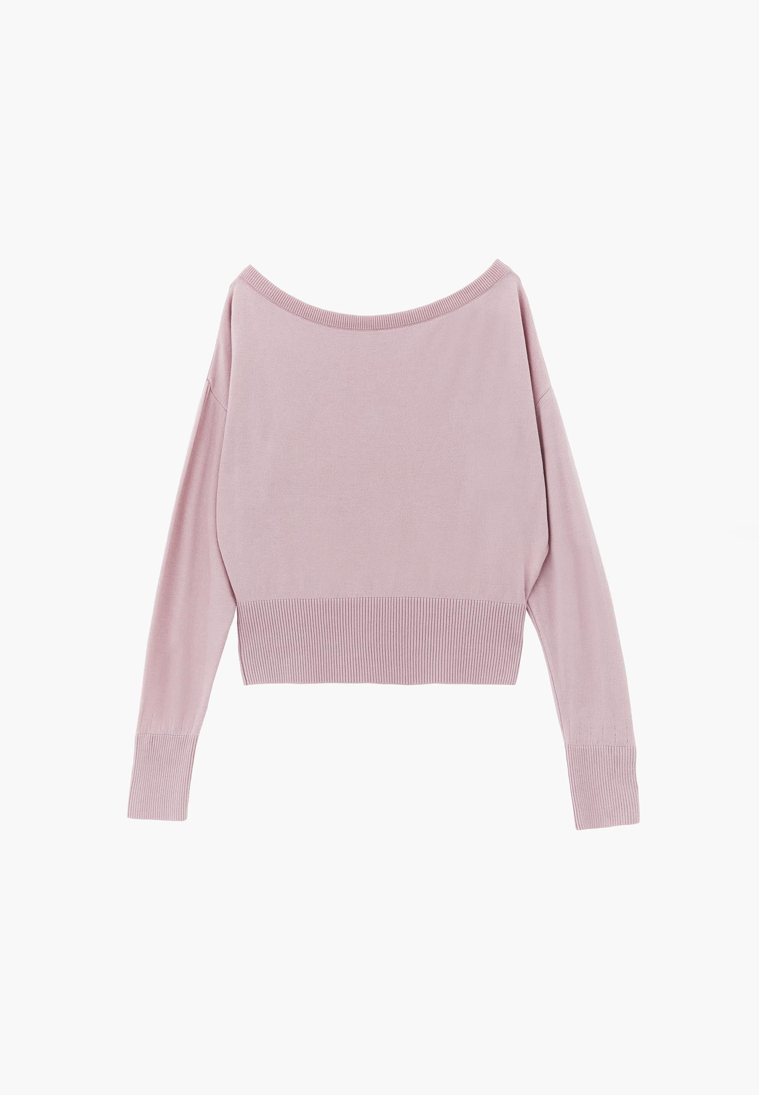 Boat Neck Long Sleeve Sweater - ZEPHYR