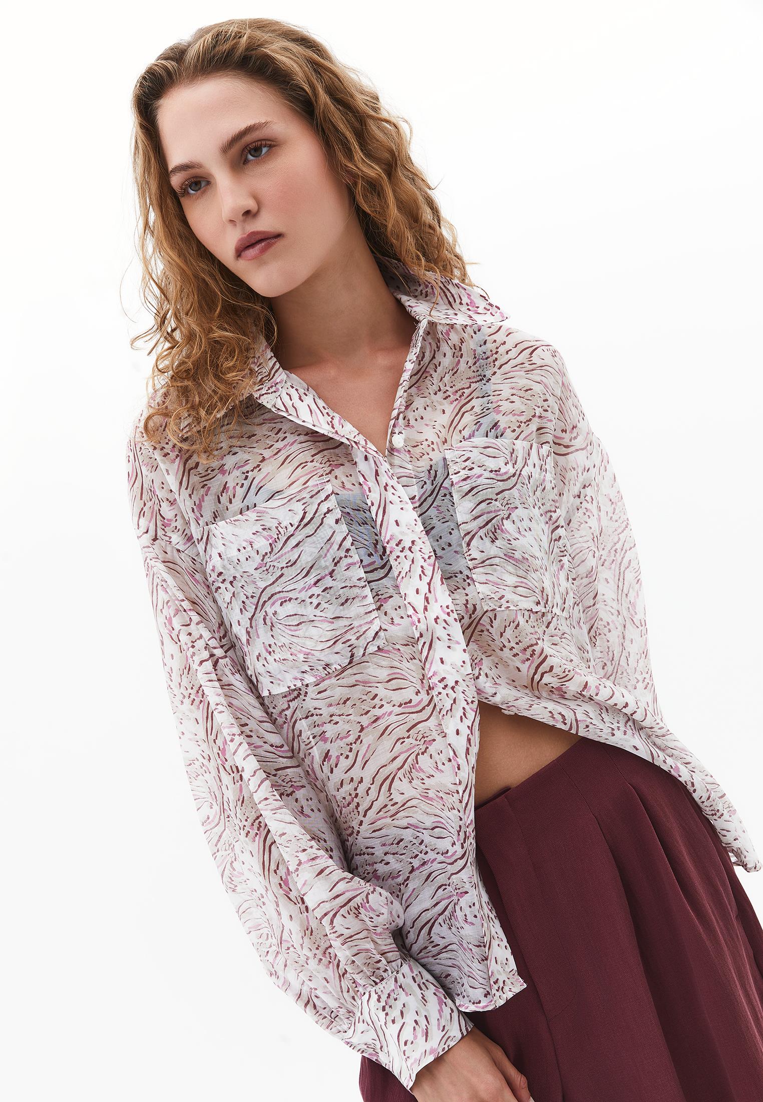 Lyocell Shirt With Button Details - ABSTRACT COMB