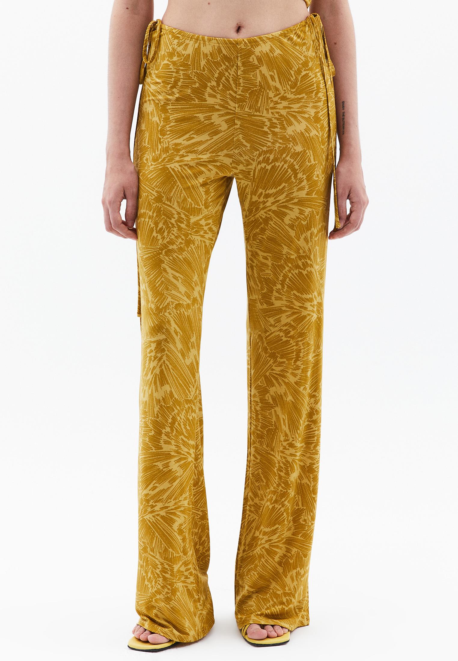 High Waist Tied Flared Pants - ABSTRACT COMB