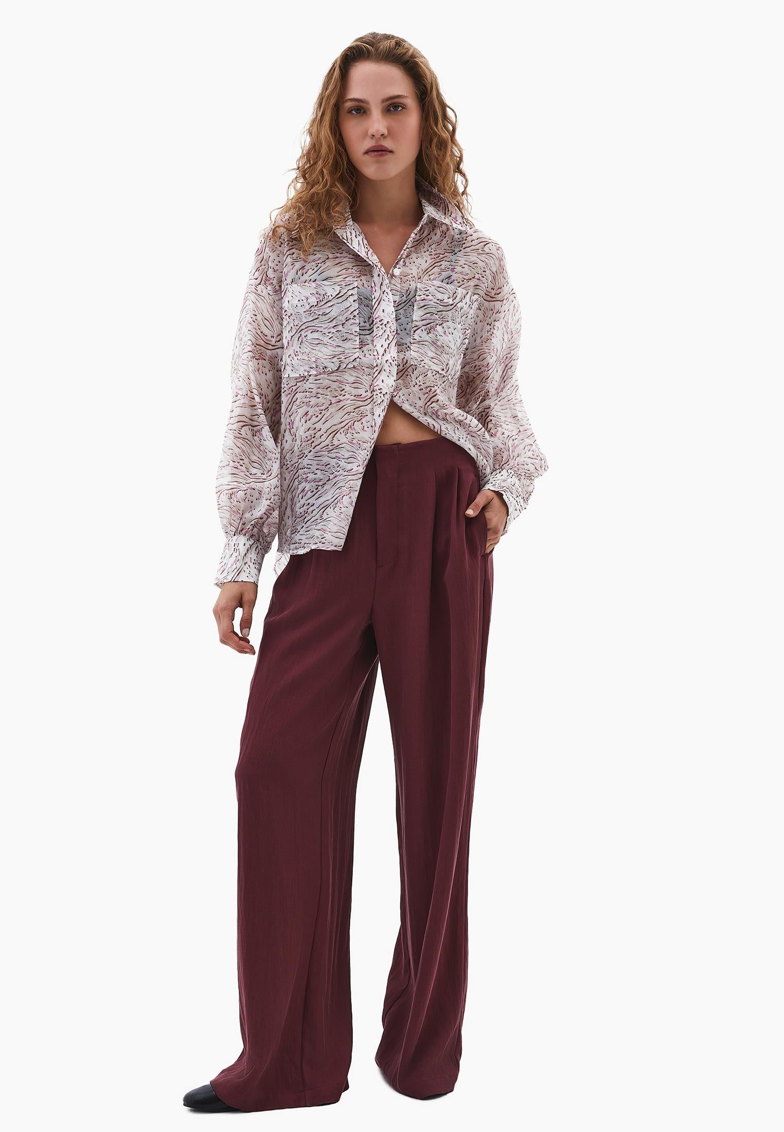 Lyocell Shirt With Button Details - ABSTRACT COMB