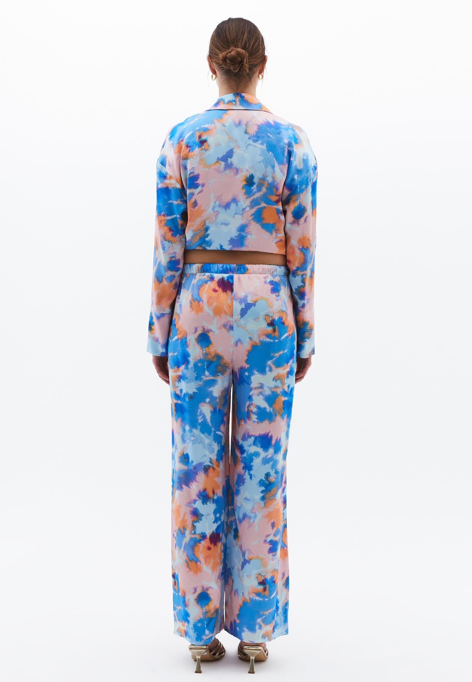 High Waist Wide Leg Trousers With Pocket Detail - ABSTRACT COMB